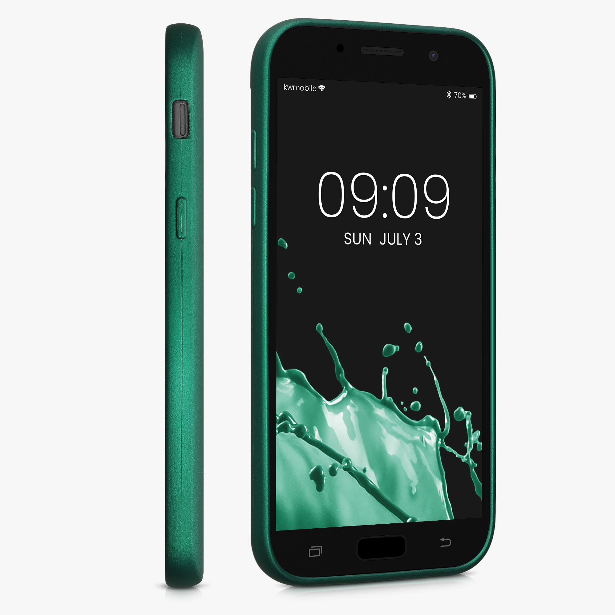 Kryt na mobil Samsung Galaxy A5 (2017) kwmobile TPU metalický Tmavě metalická zelená