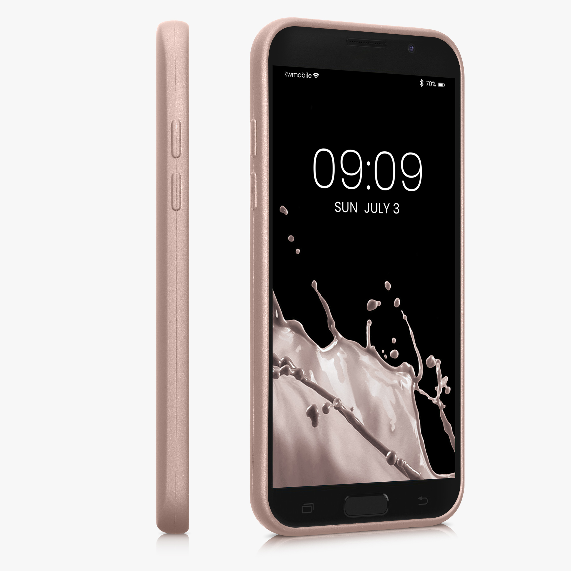 Kryt na mobil Samsung Galaxy A5 (2017) kwmobile TPU metalický Metalická růžová zlatá