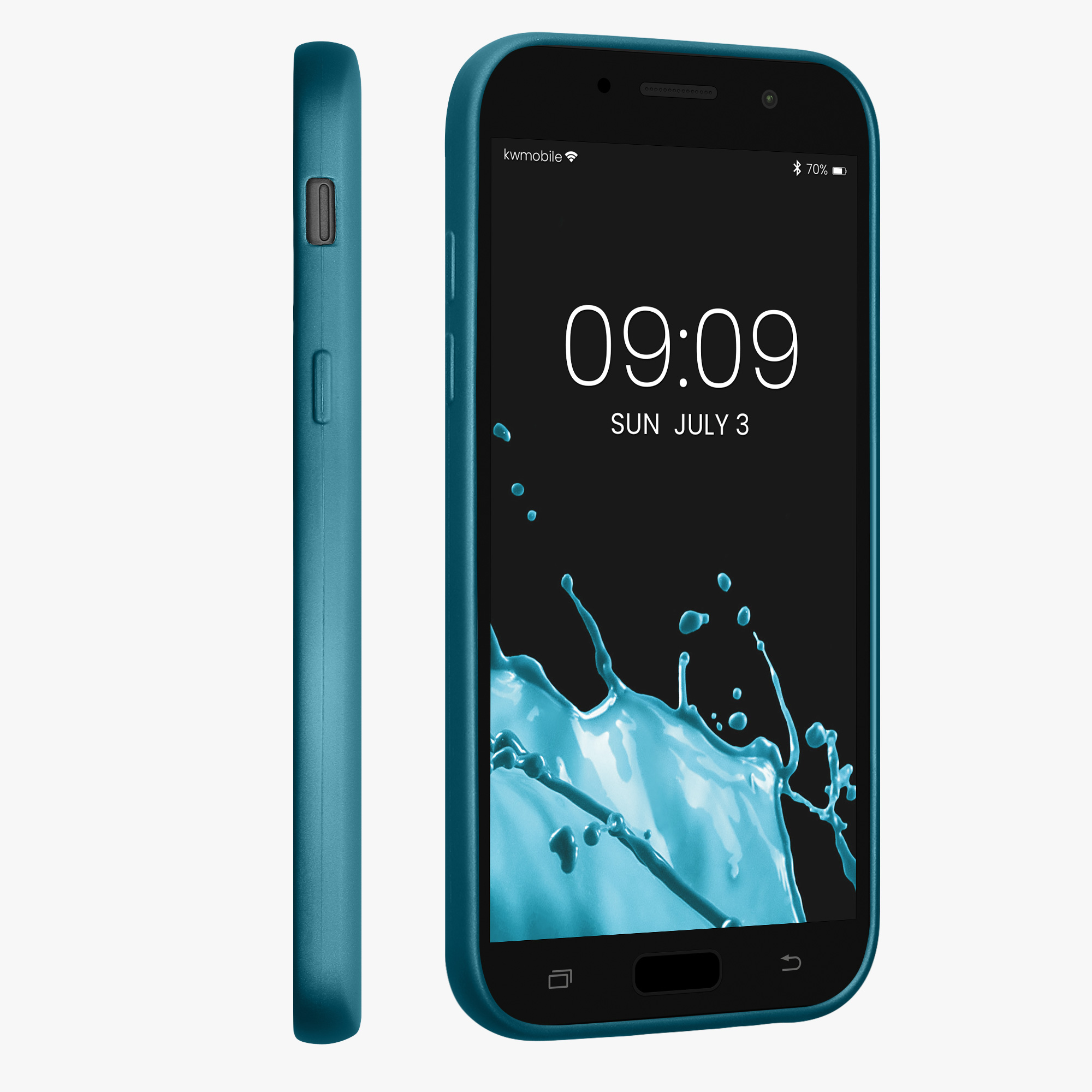 Kryt na mobil Samsung Galaxy A5 (2017) kwmobile TPU metalický Metalická karibská modrá