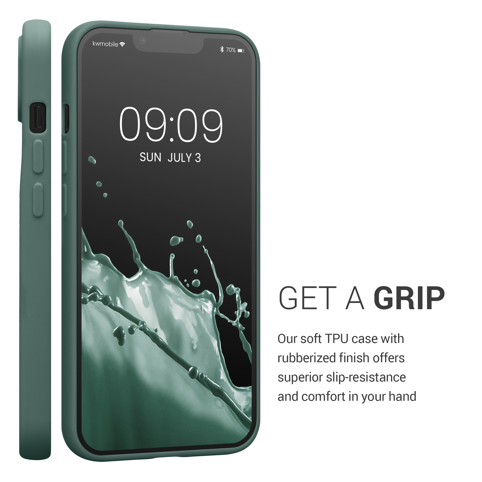Kryt s přihrádkou kwmobile pro iPhone 13 - lesní zelená