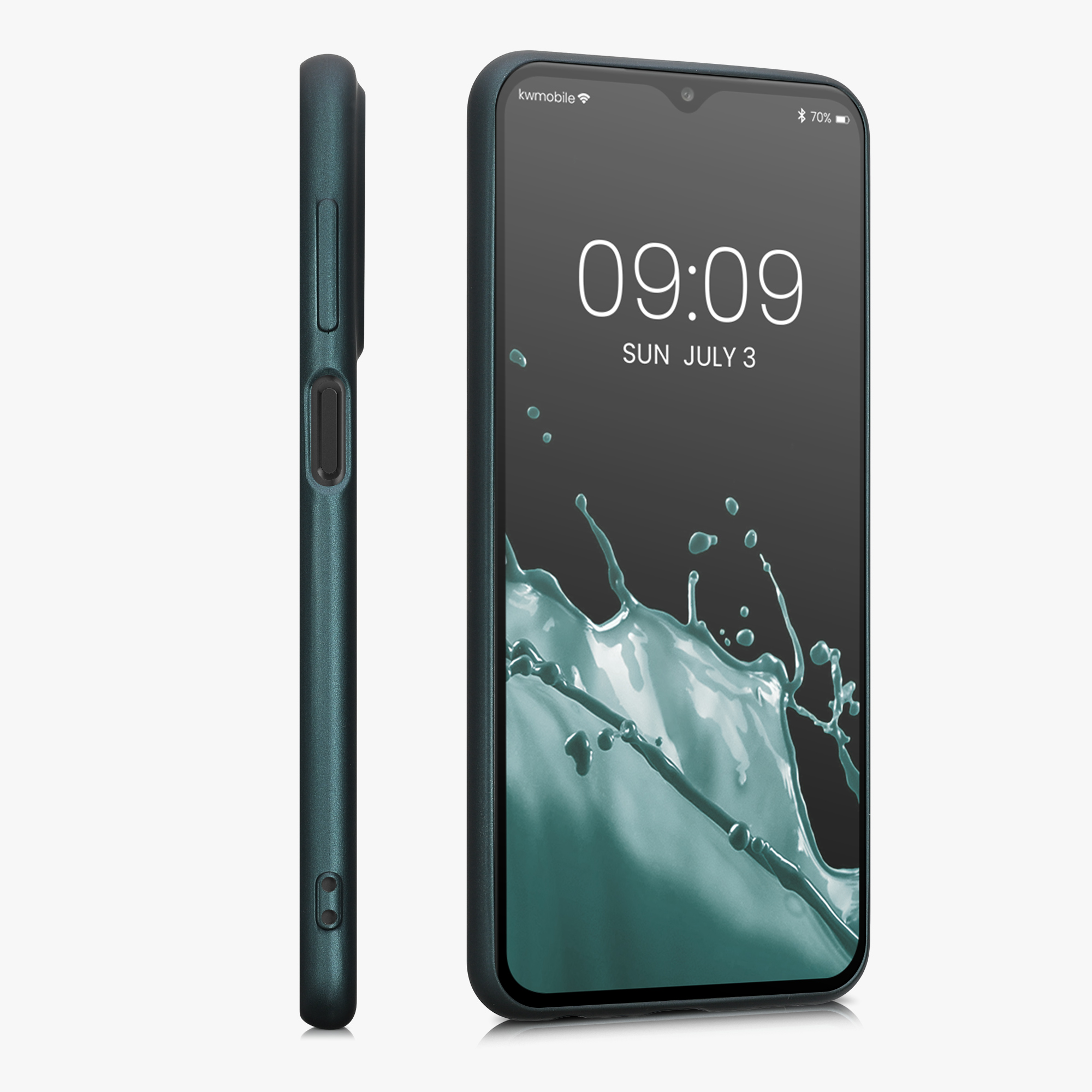 Kryt na mobil Samsung Galaxy A23 4G / 5G kwmobile TPU metalický Metalická petrolejová