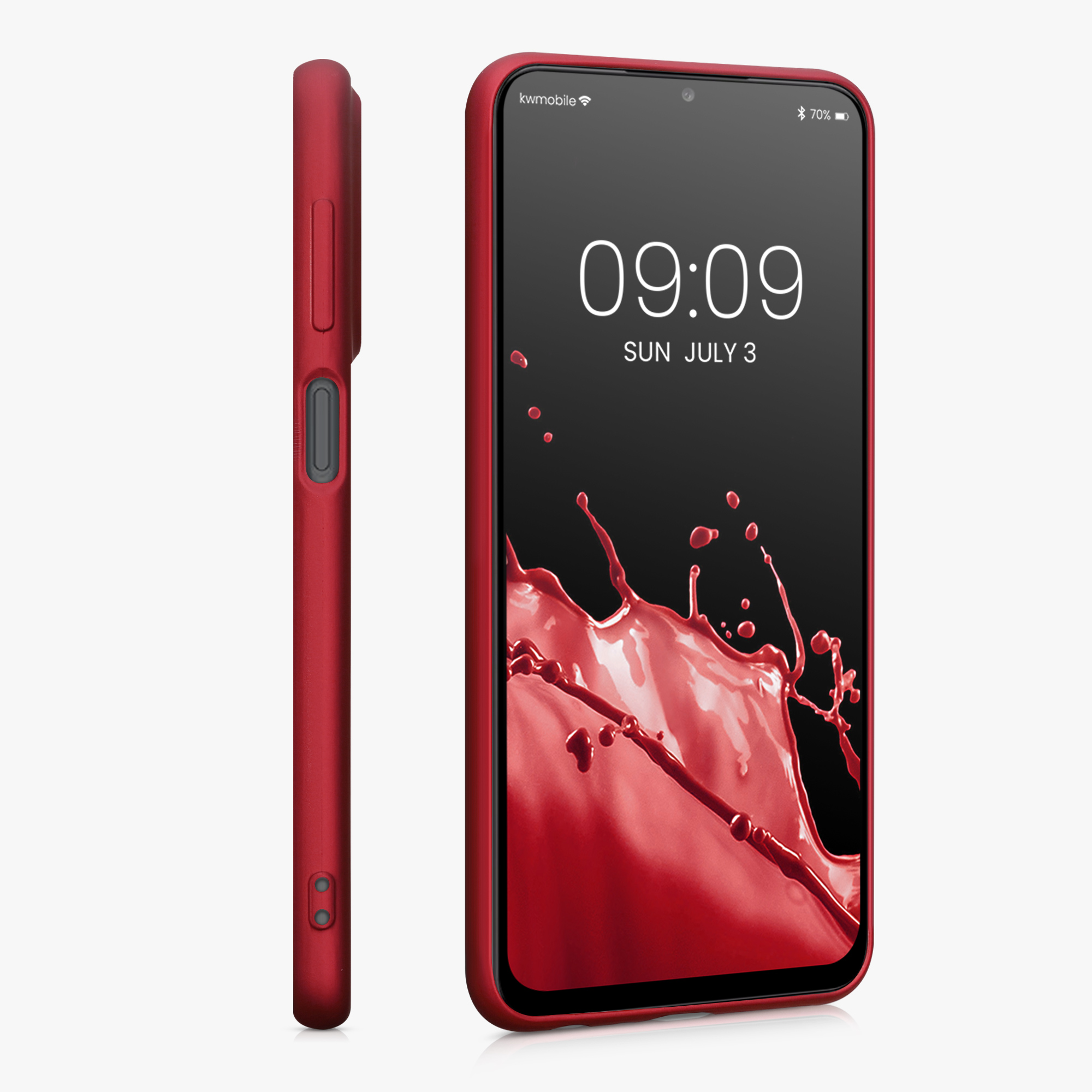 Kryt na mobil Samsung Galaxy A23 4G / 5G kwmobile TPU metalický Metalická tmavě červená