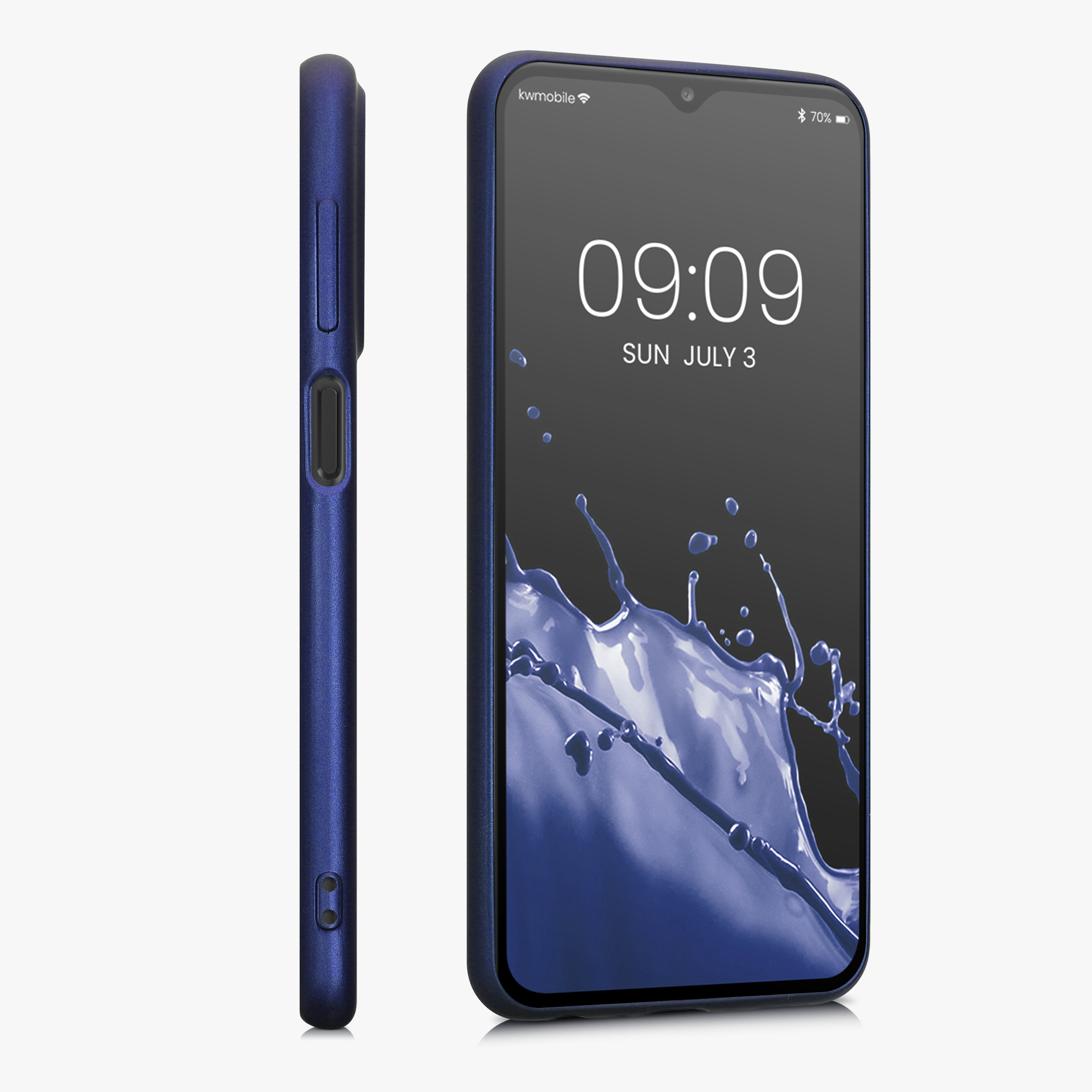 Kryt na mobil Samsung Galaxy A23 4G / 5G kwmobile TPU metalický Metalická modrá