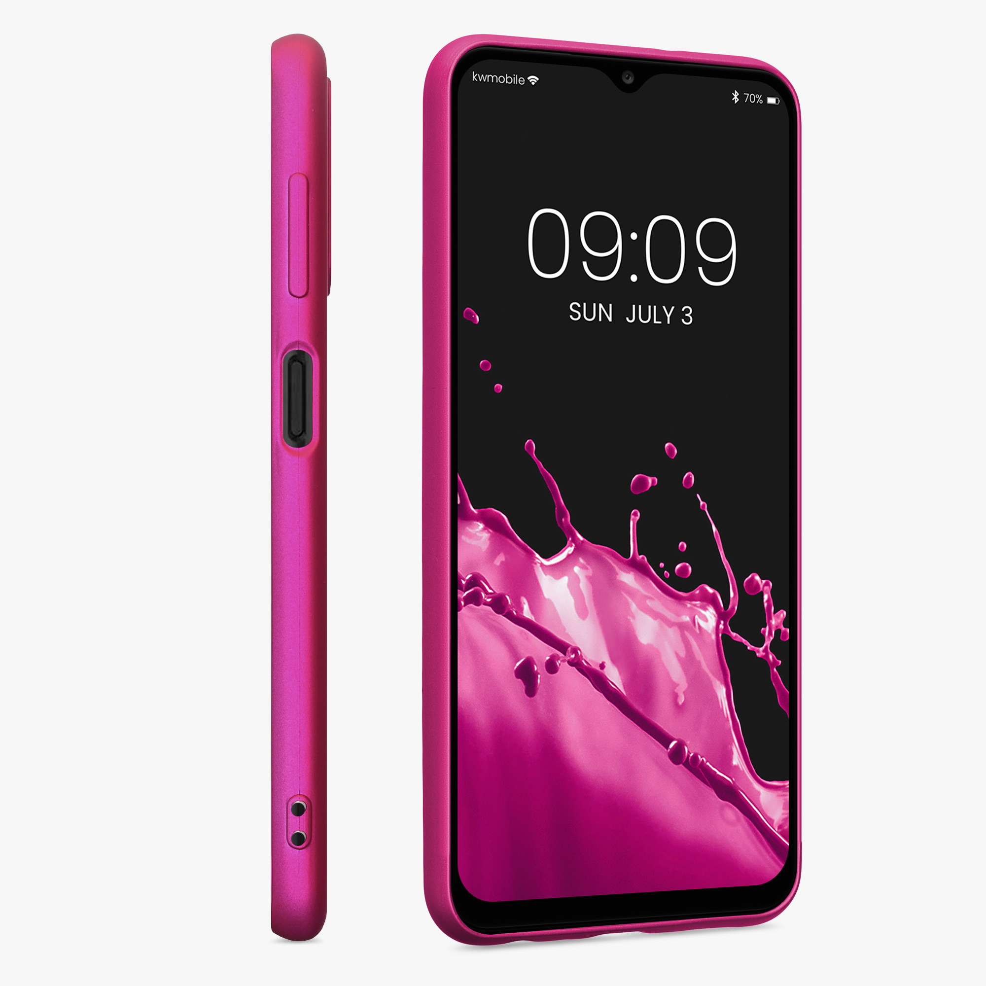 Kryt na mobil Samsung Galaxy A13 4G kwmobile TPU metalický Metalická růžová