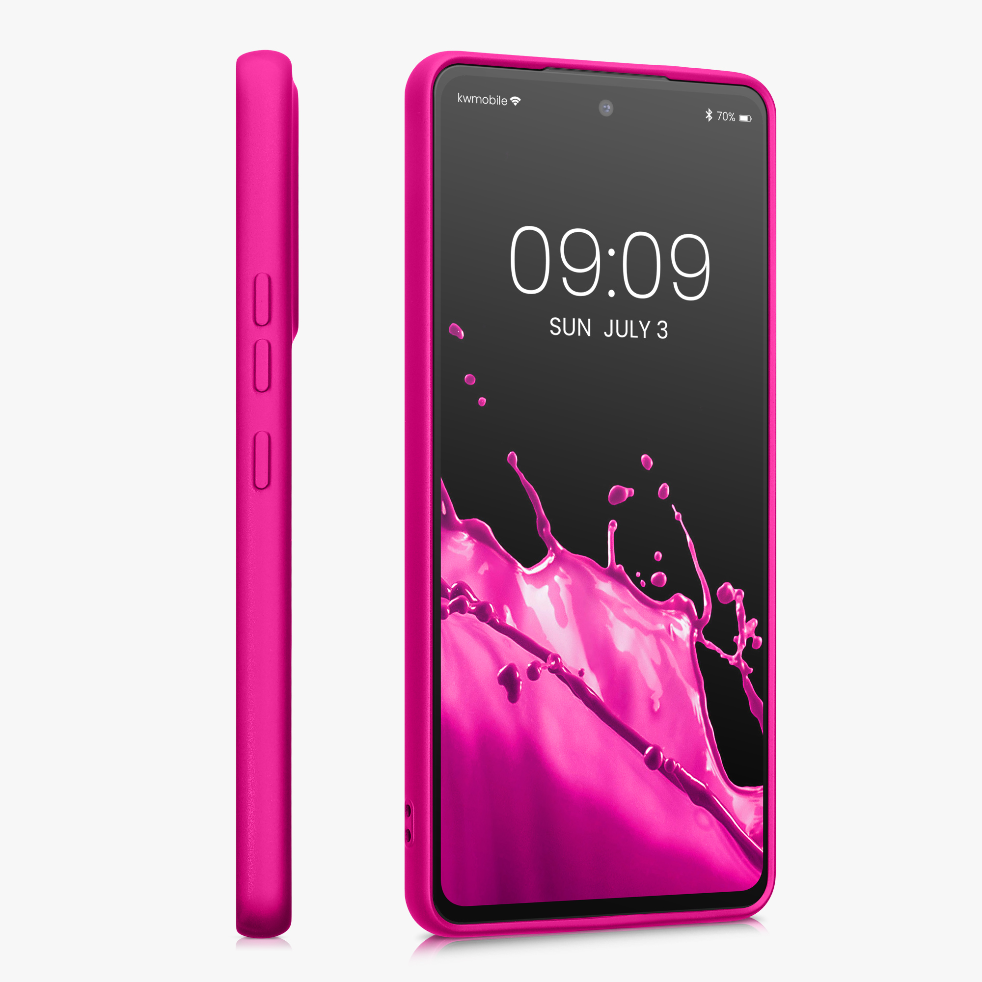 Kryt na mobil Samsung Galaxy A53 5G kwmobile TPU metalický Metalická růžová