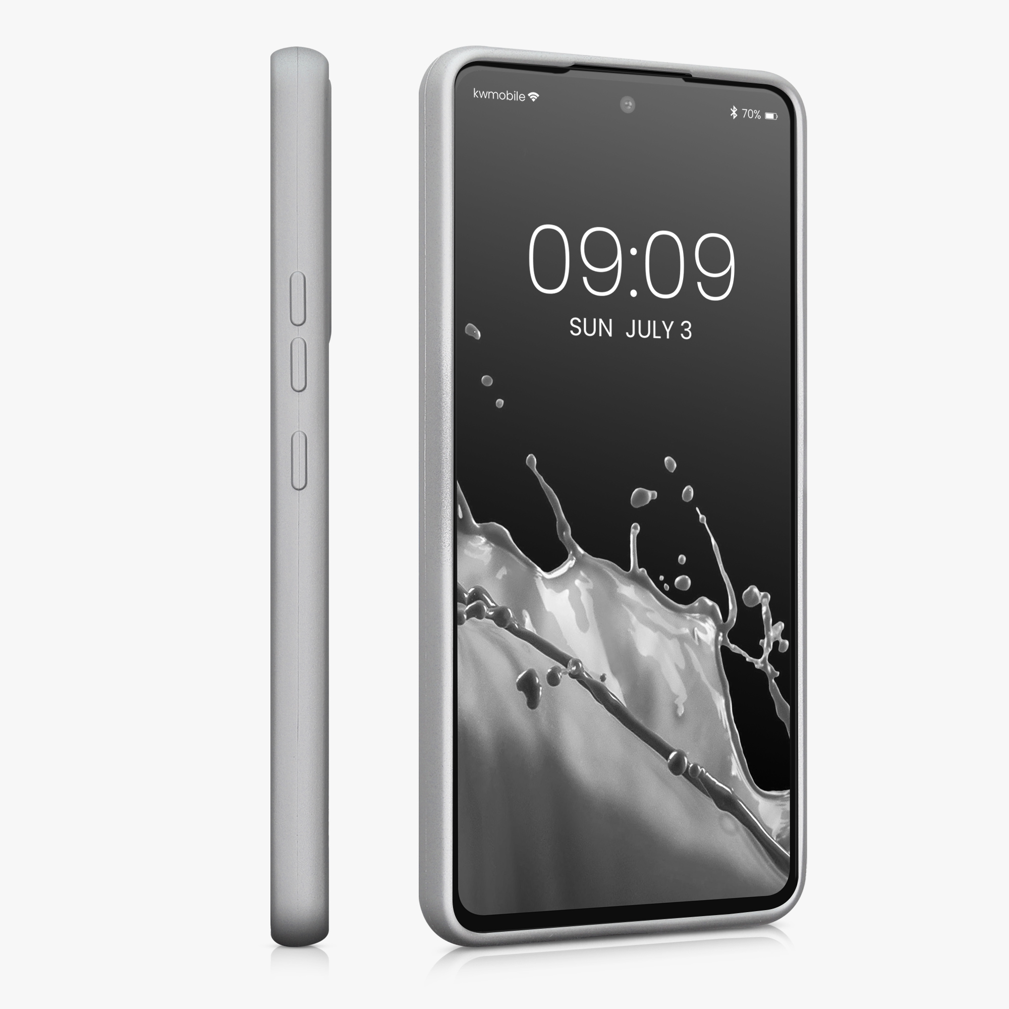 Kryt na mobil Samsung Galaxy A53 5G kwmobile TPU metalický Metalická stříbrná