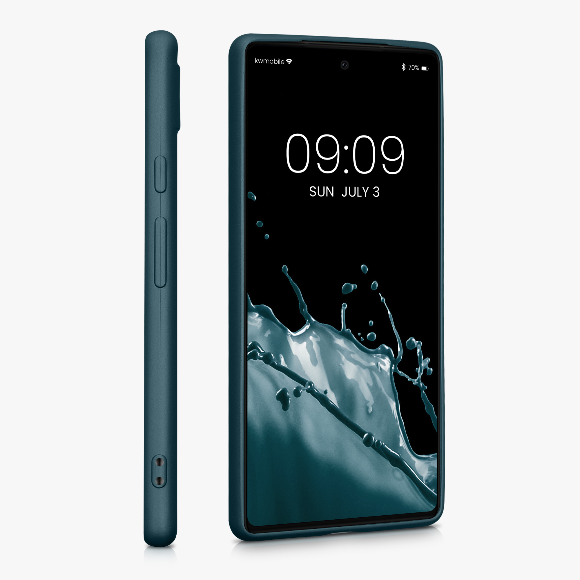 Pouzdro pro Google Pixel 6a kwmobile tenké metalické silikonové - metalická petrolejová