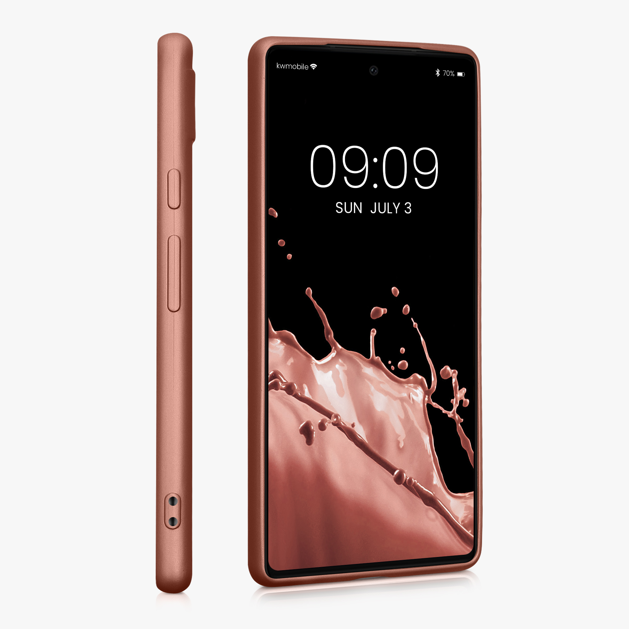 Tenký metalický TPU silikonový kryt pro Google Pixel 6a kwmobile ‑ metalická bronzová