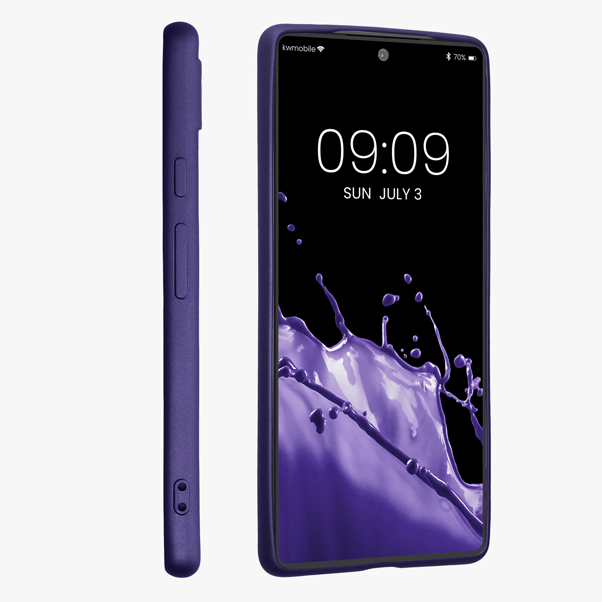 Pouzdro pro Google Pixel 6a kwmobile tenké metalické silikonové - metalická modrofialová