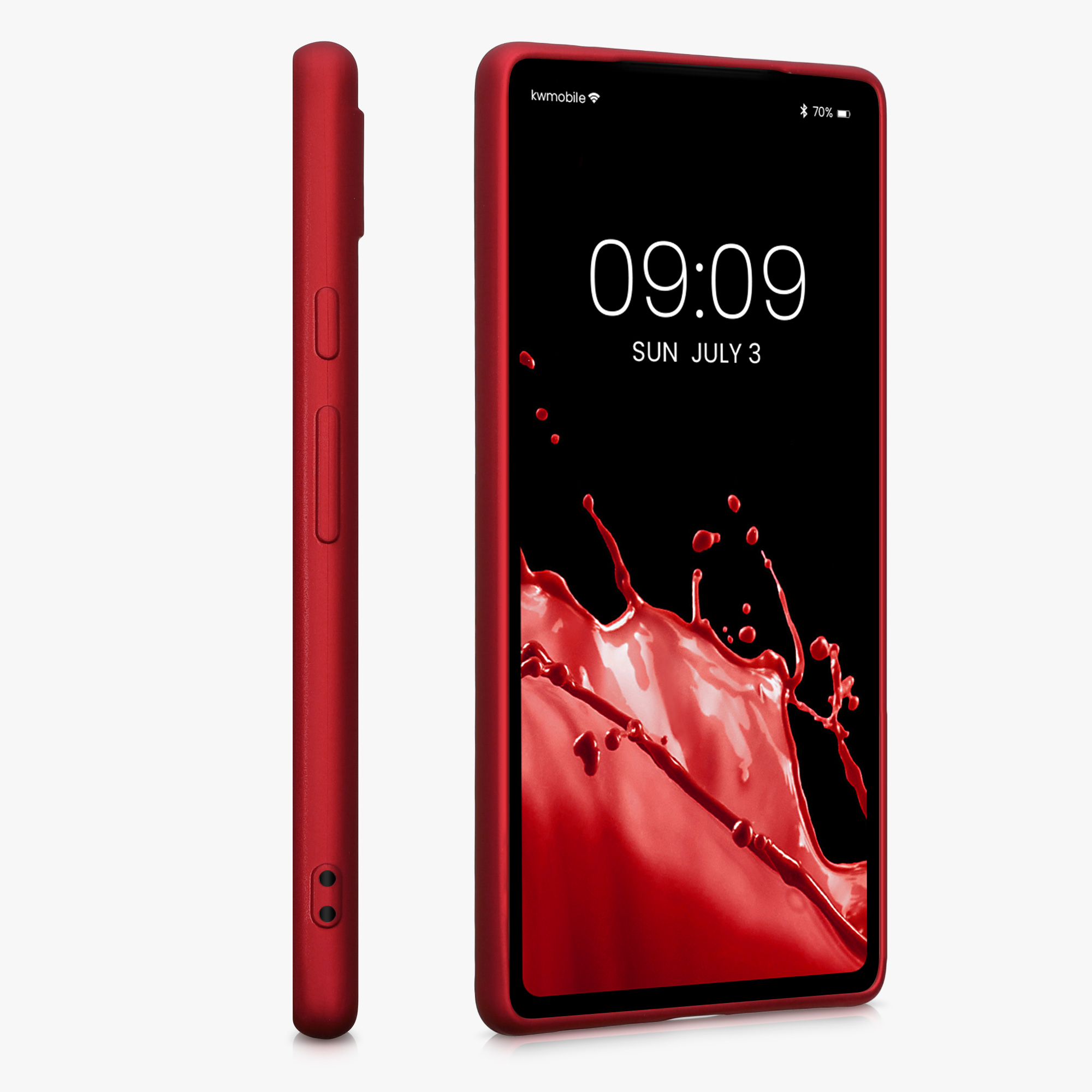Pouzdro pro Google Pixel 6a kwmobile tenké metalické silikonové - metalická tmavě červená