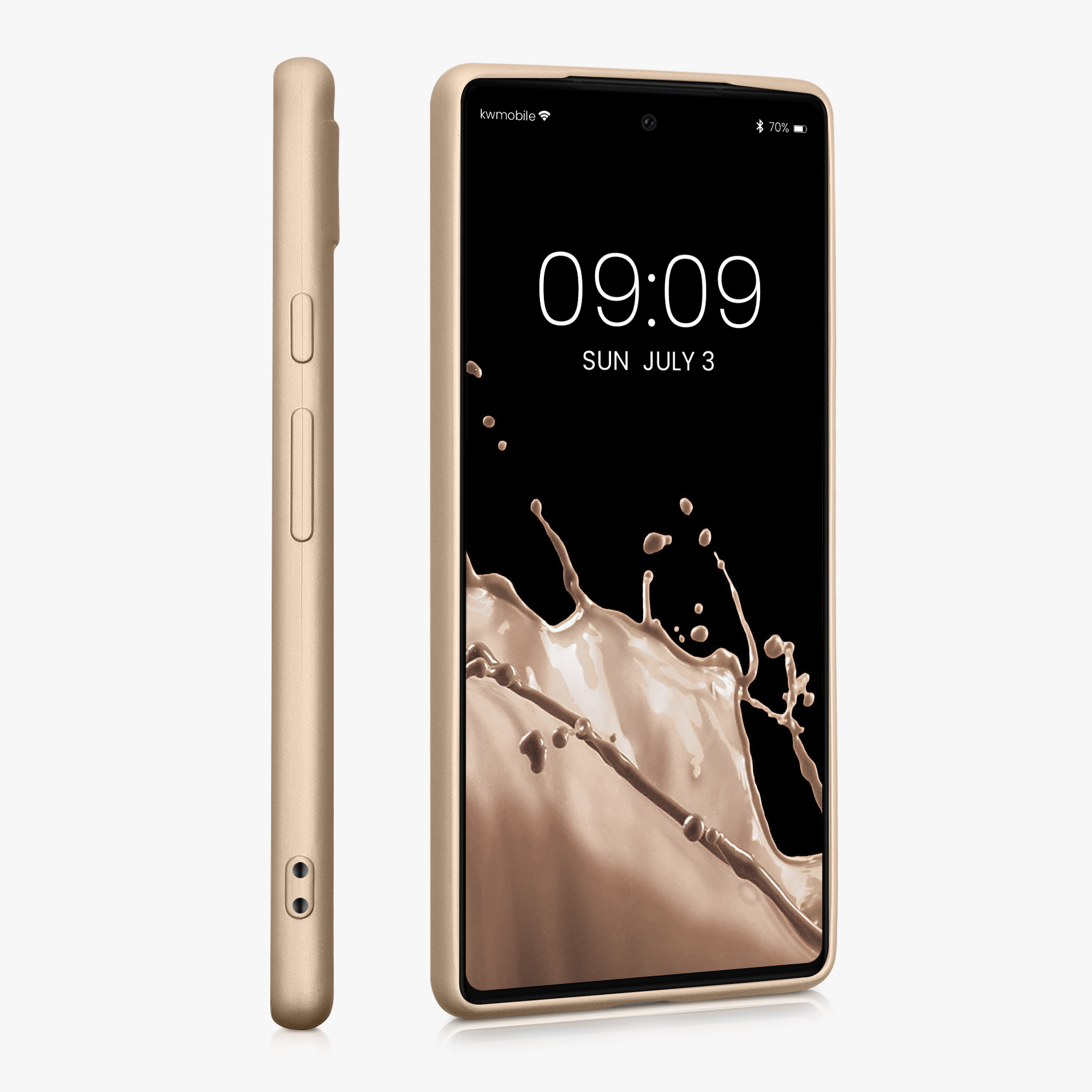 Pouzdro pro Google Pixel 6a kwmobile tenké metalické silikonové - metalický zlatá