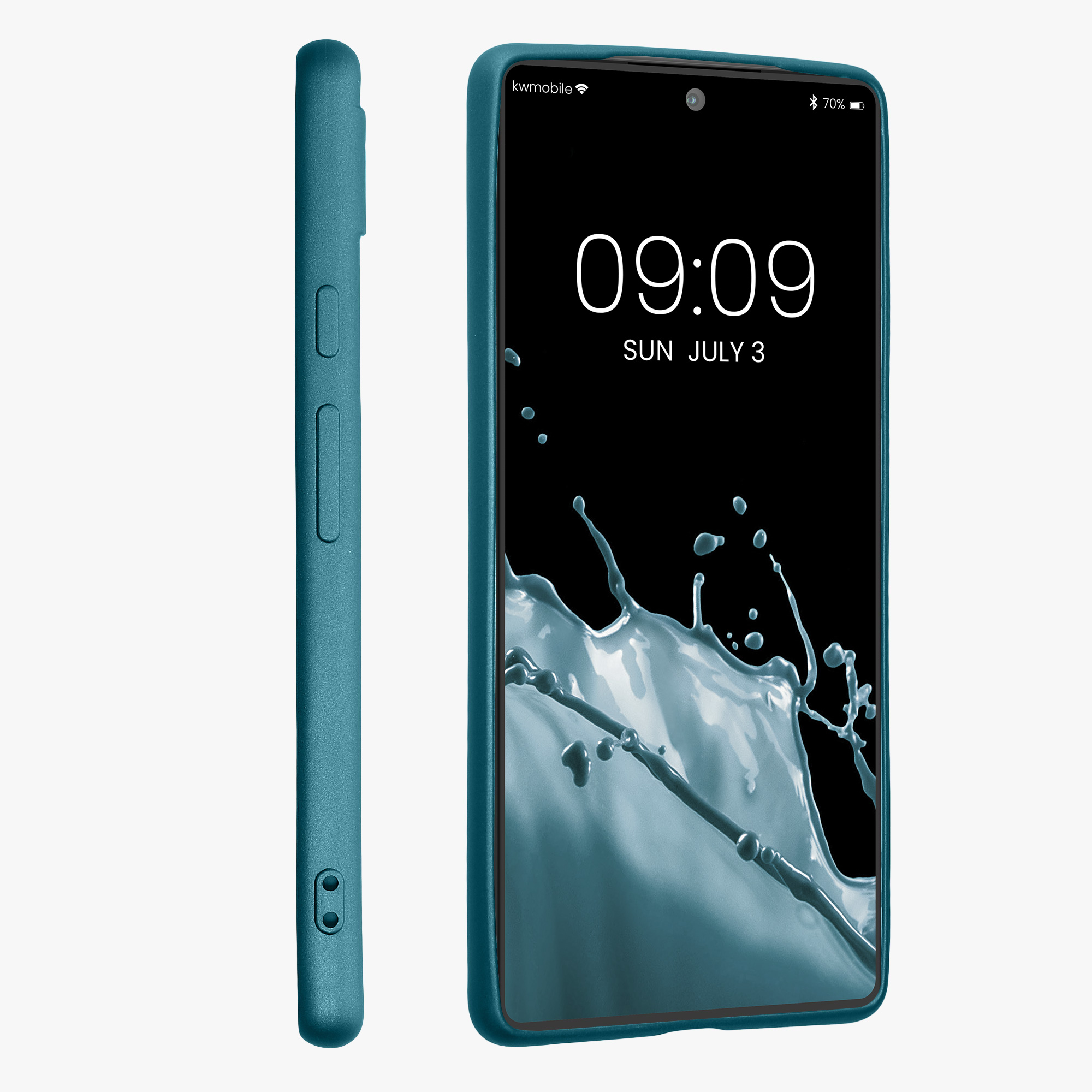 Pouzdro pro Google Pixel 6a kwmobile tenké metalické silikonové - metalická karibská modrá