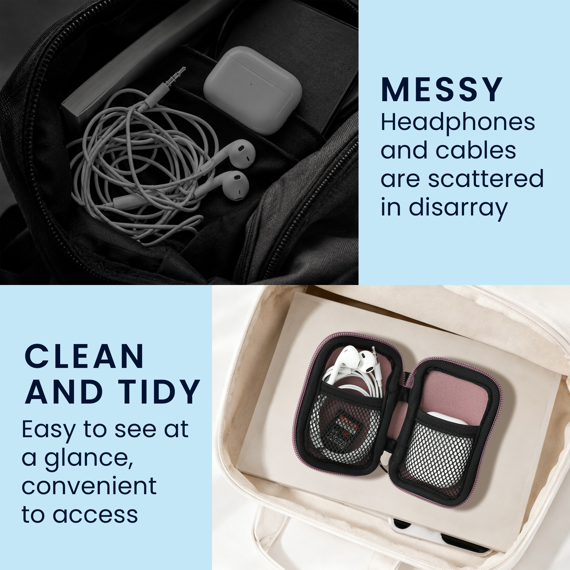 Pouzdro na sluchátka kwmobile pro Earbuds - tmavě růžová