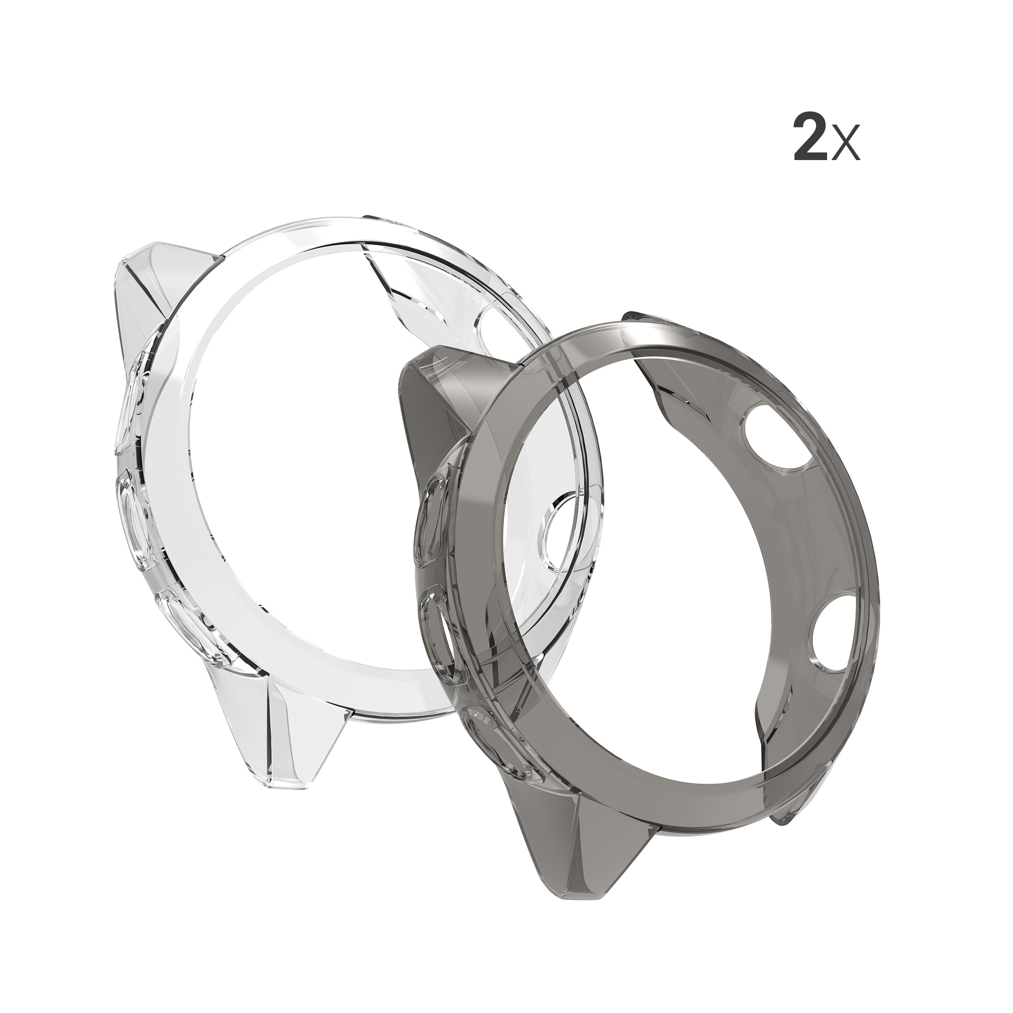 Silikonový rámeček Garmin Forerunner 245 / 245 kwmobile 2 ks černá / tran