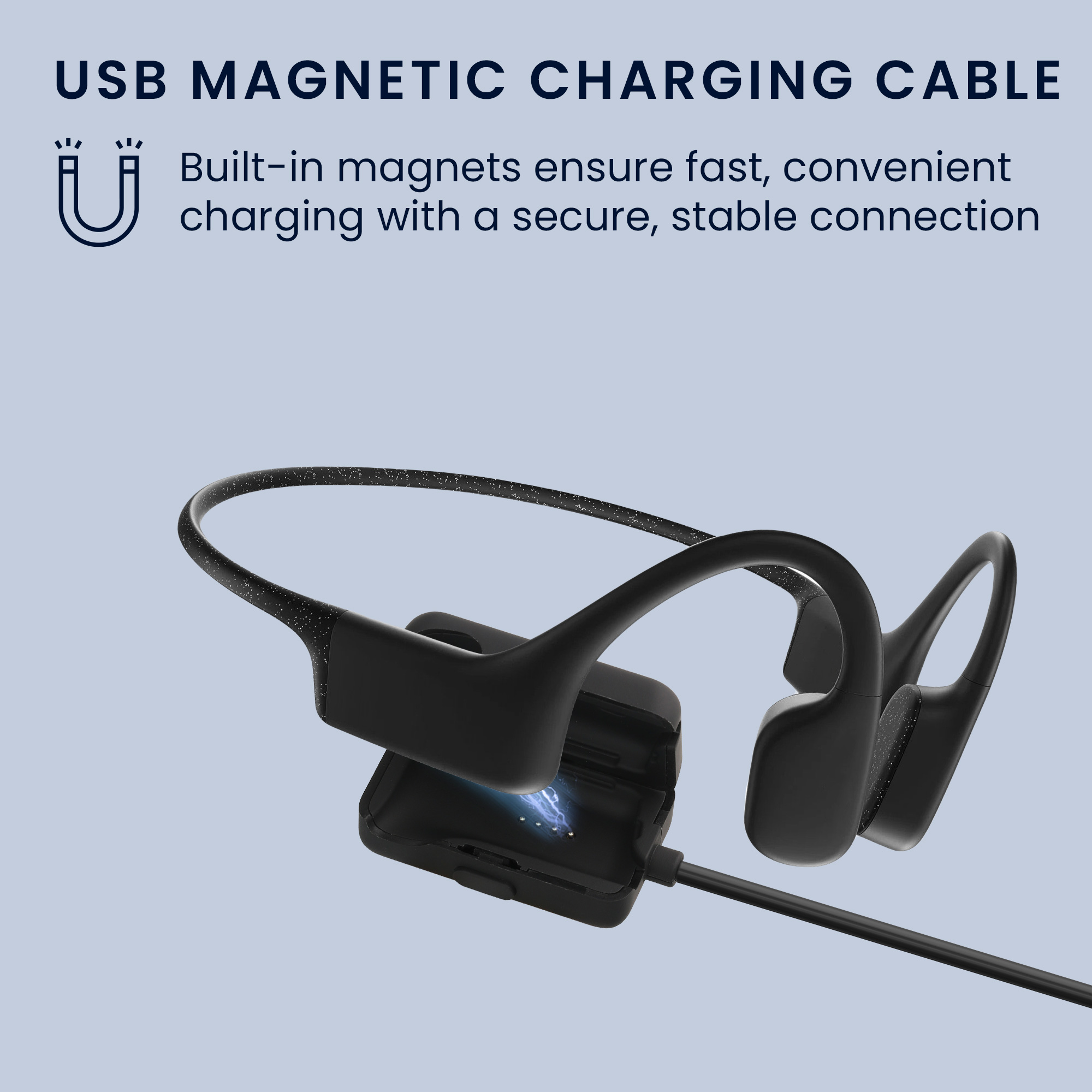 Nabíjecí kabel kwmobile pro AfterShokz Xtrainerz AS700 / OpenSwim S700 - černá