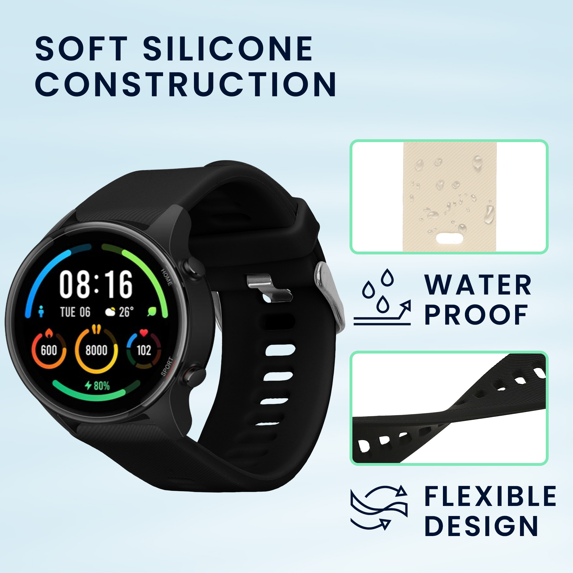 Řemínek kwmobile pro Xiaomi Mi Watch / Mi Watch Color Sport - Černá / béžová