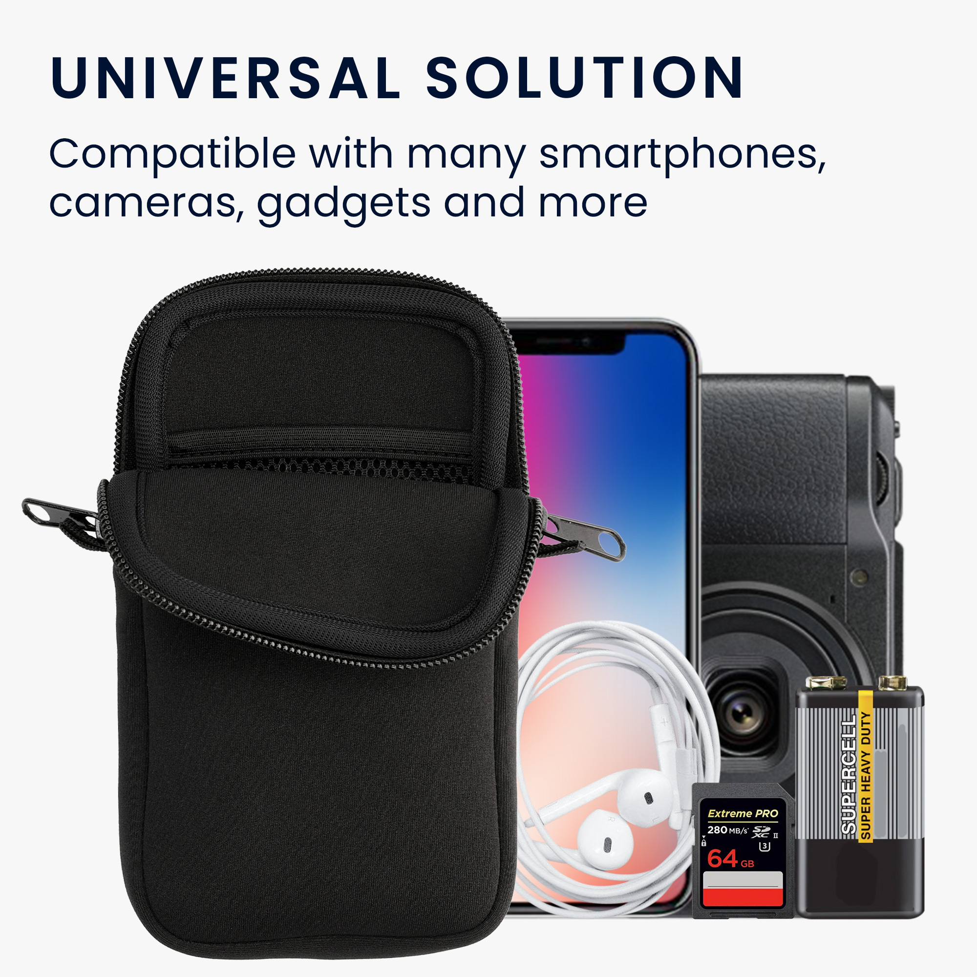 kwmobile univerzální pouzdro na mobil L 6.5", neopren, černá