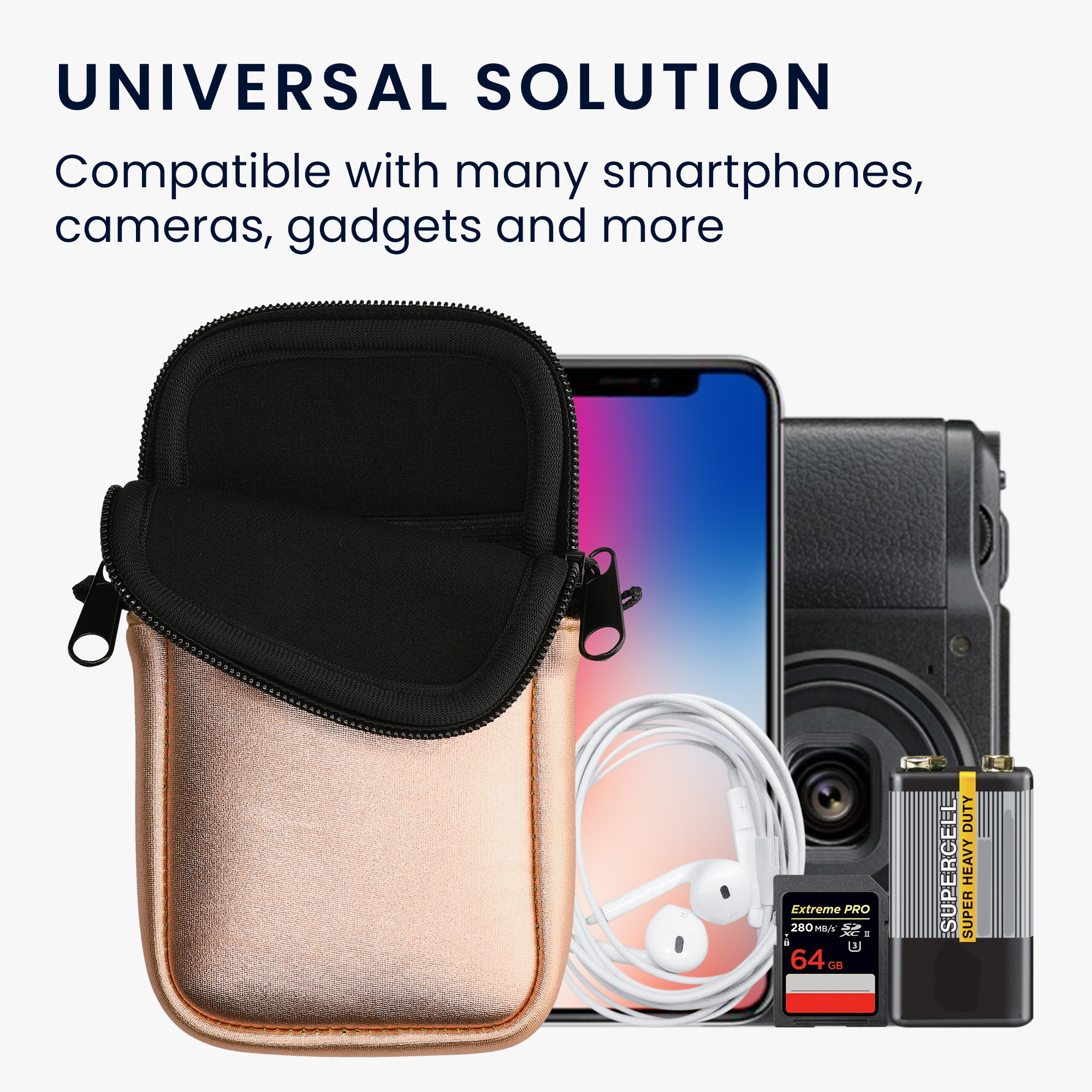 Řemínek kwmobile pro Neoprene Phone Bag M, metalická růžově zlatá