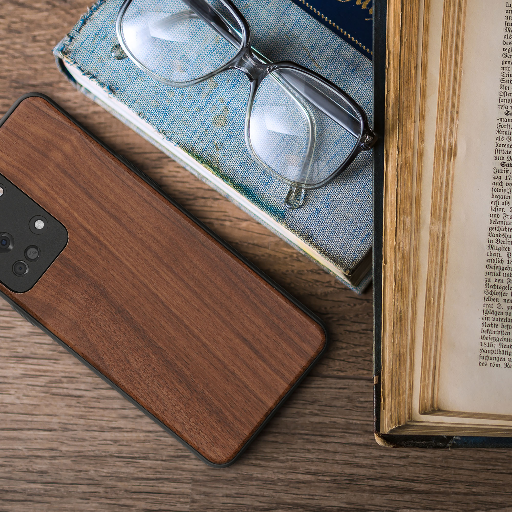 Kwmobile Dřevěný kryt OnePlus Nord 2T 5G tmavě hnědá