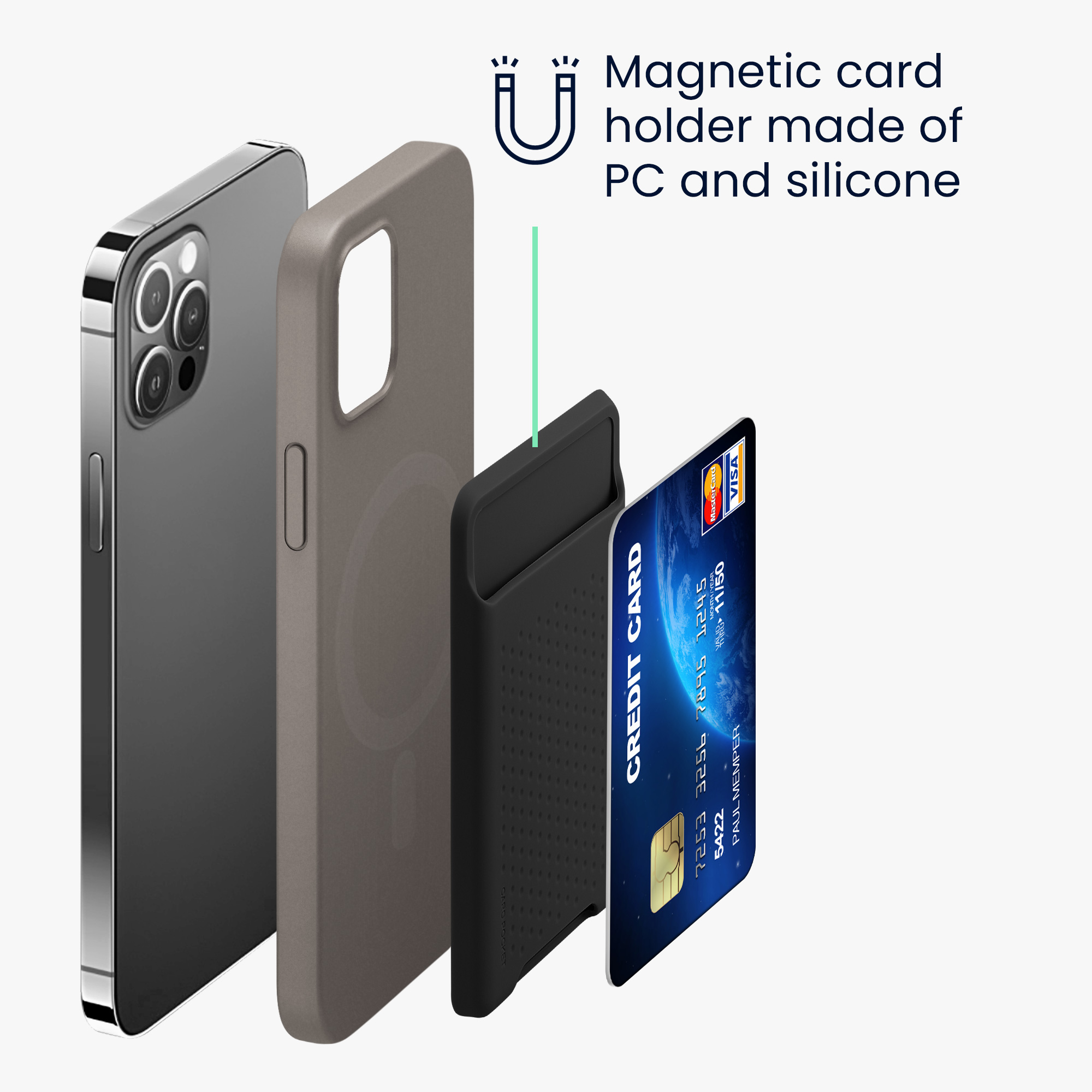 Magnetický držák karet Kwmobile MagSafe - černá