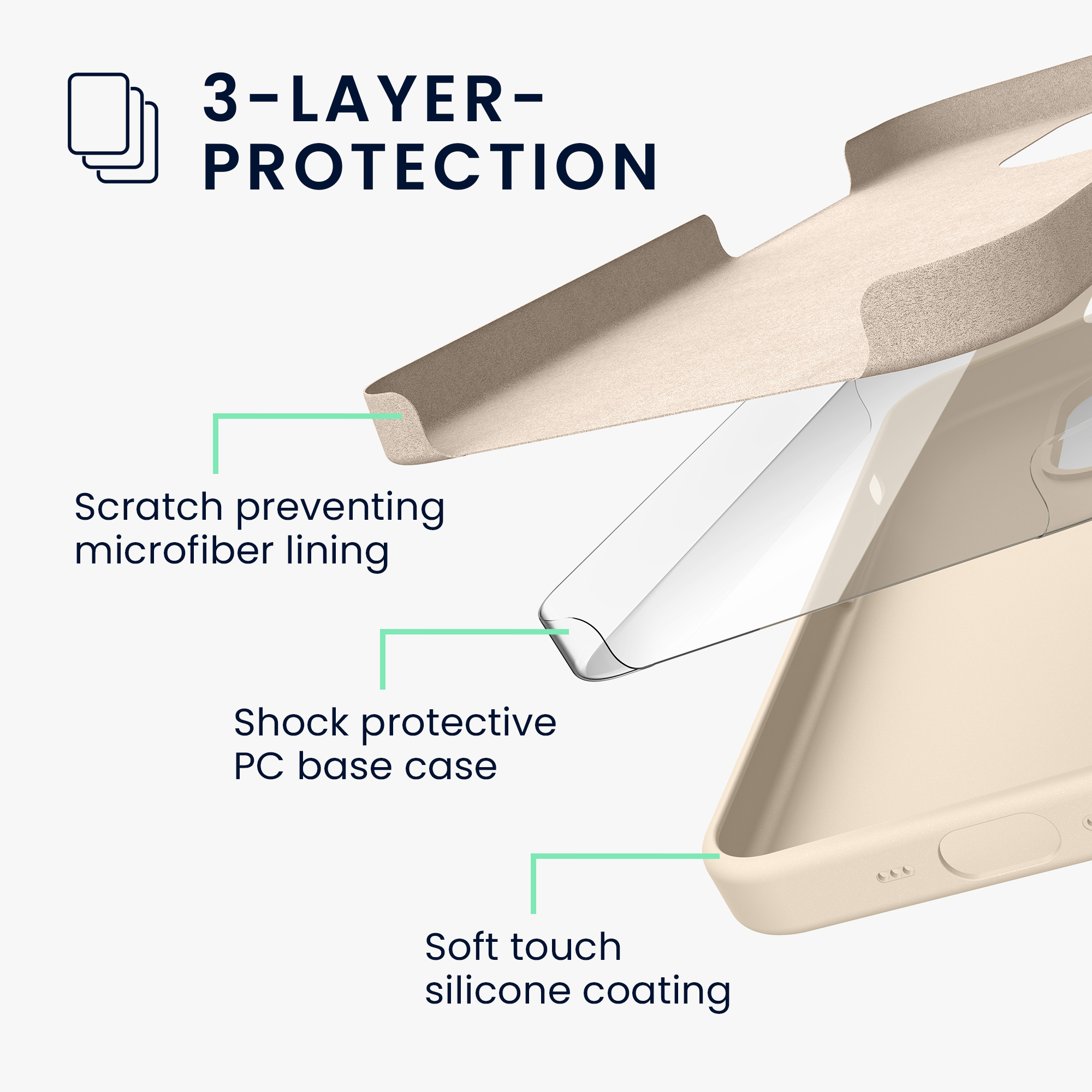 Kryt kwmobile slim iPhone 14 Cream