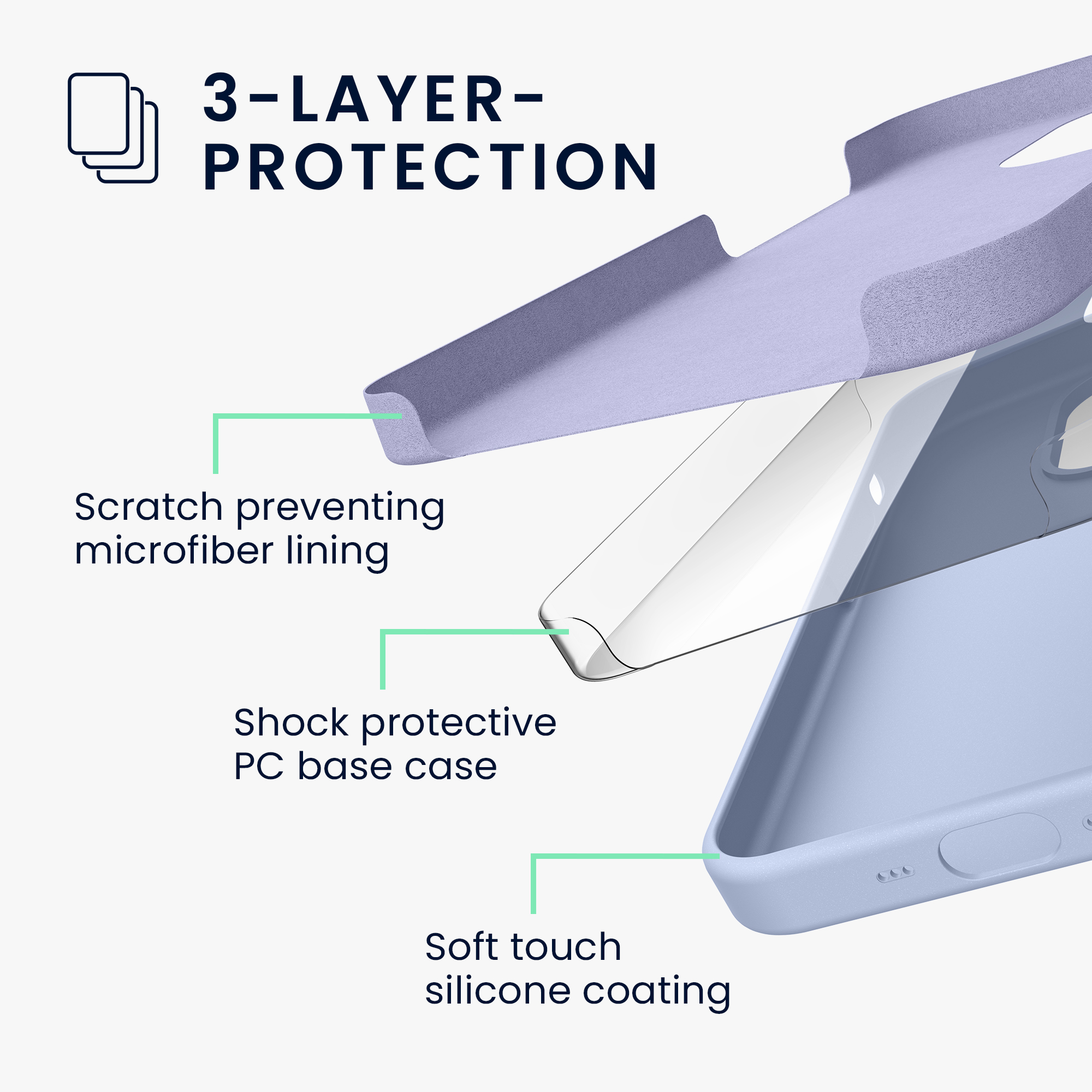 Pouzdro pro iPhone 14 kwmobile tenké silikonové - matná světle modrá