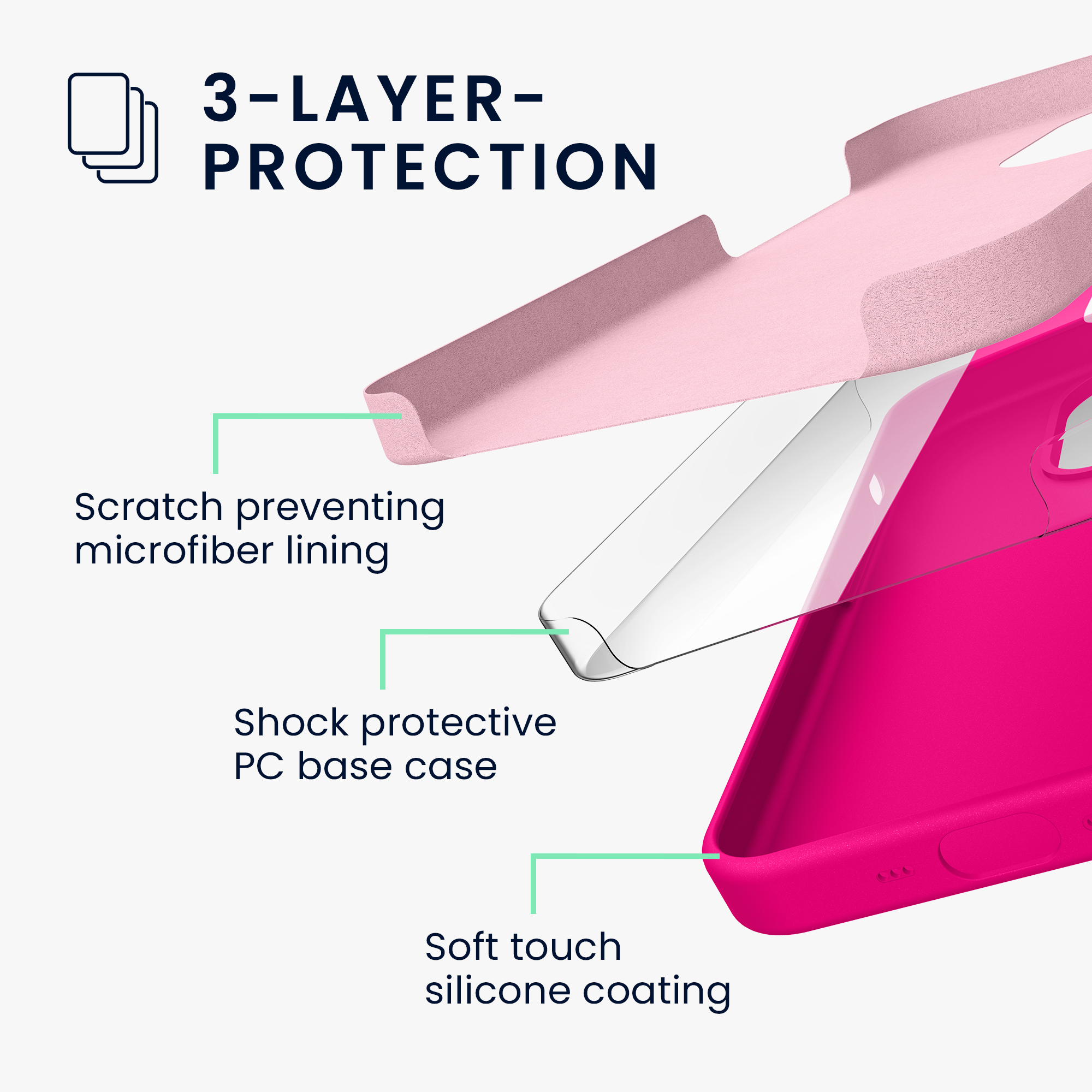 Pouzdro pro iPhone 14 kwmobile tenké silikonové - neonově růžová