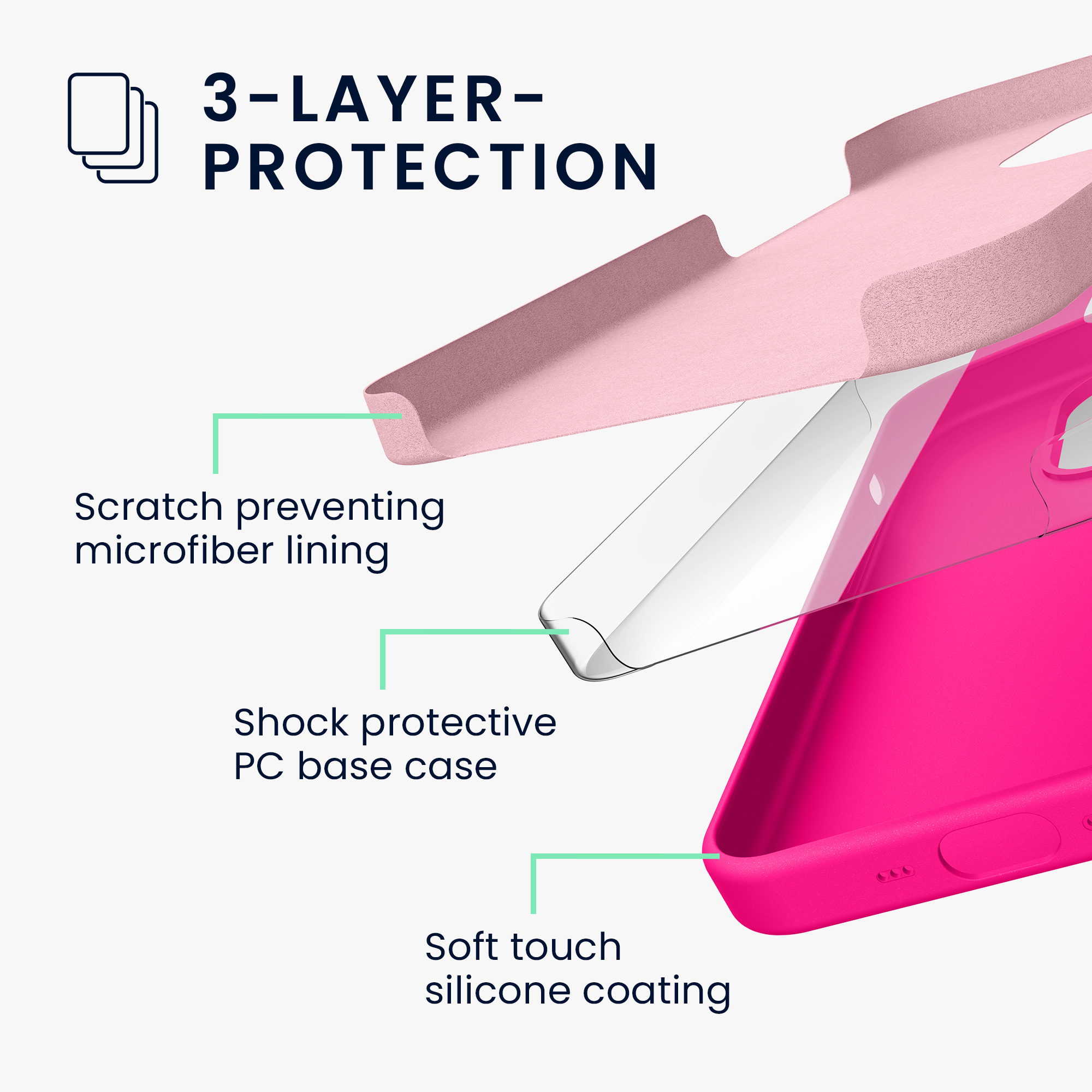 Pouzdro pro iPhone 14 Plus kwmobile tenké silikonové - neonově růžová