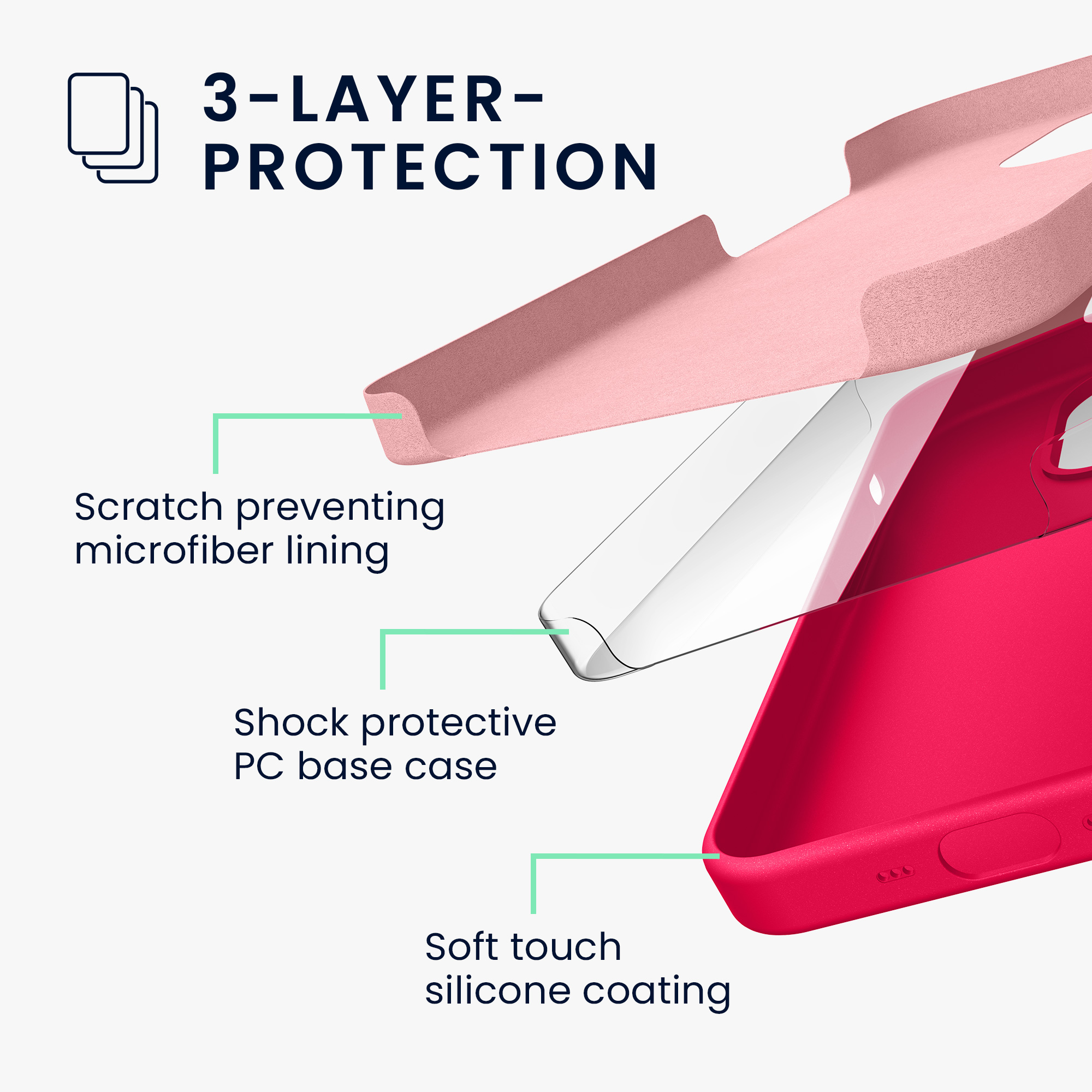 Kryt kwmobile slim iPhone 14 Pro neonově růžová