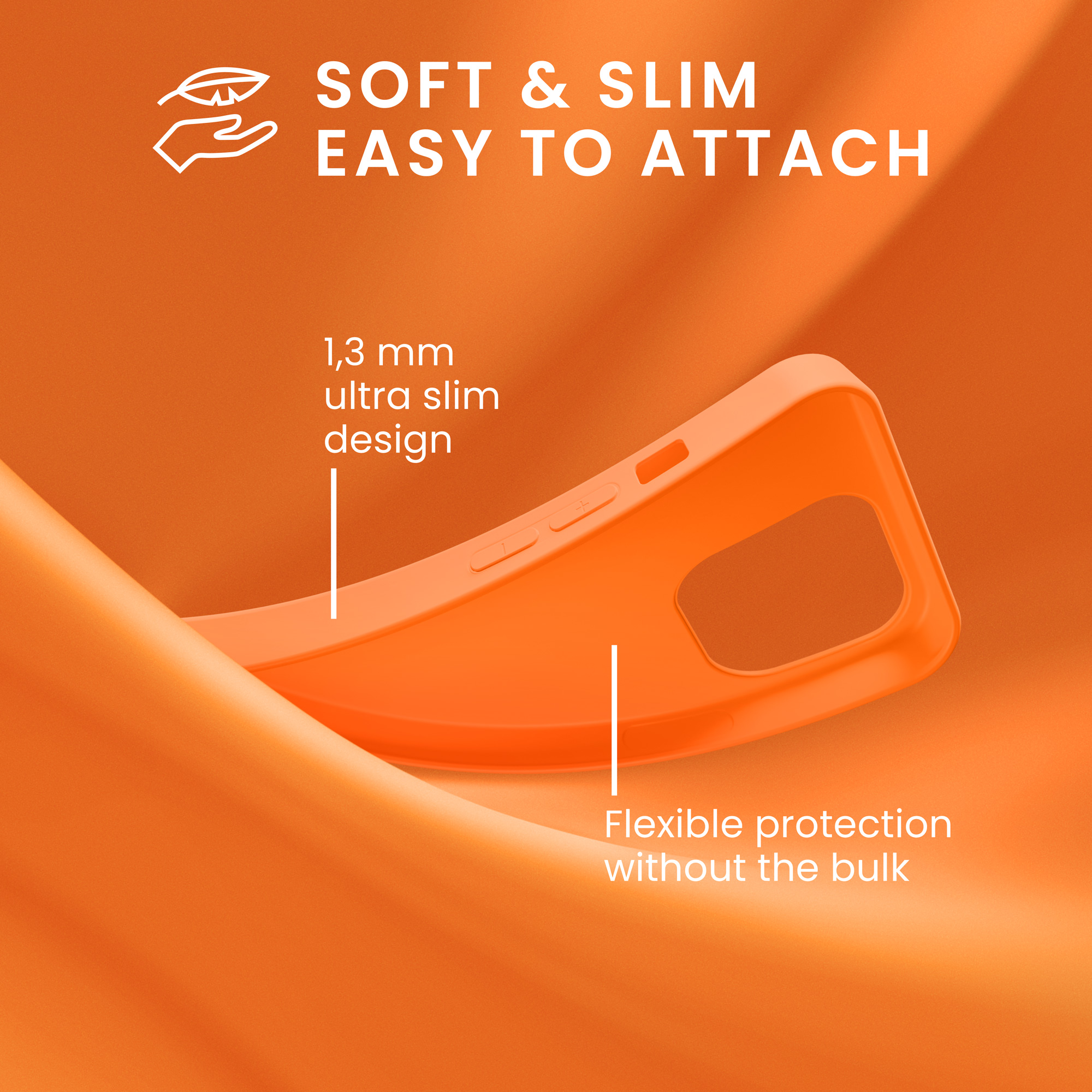 Nabíječka kwmobile slim soft-touch iPhone 14 Pro oranžová