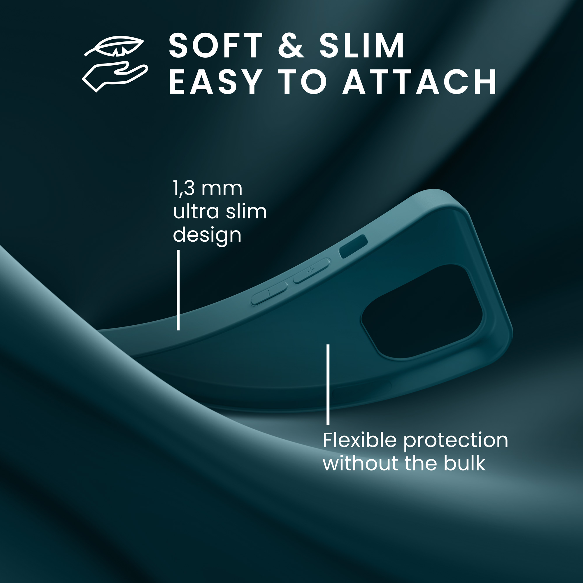 Nabíječka kwmobile slim soft-touch iPhone 14 Pro matná petrolejová