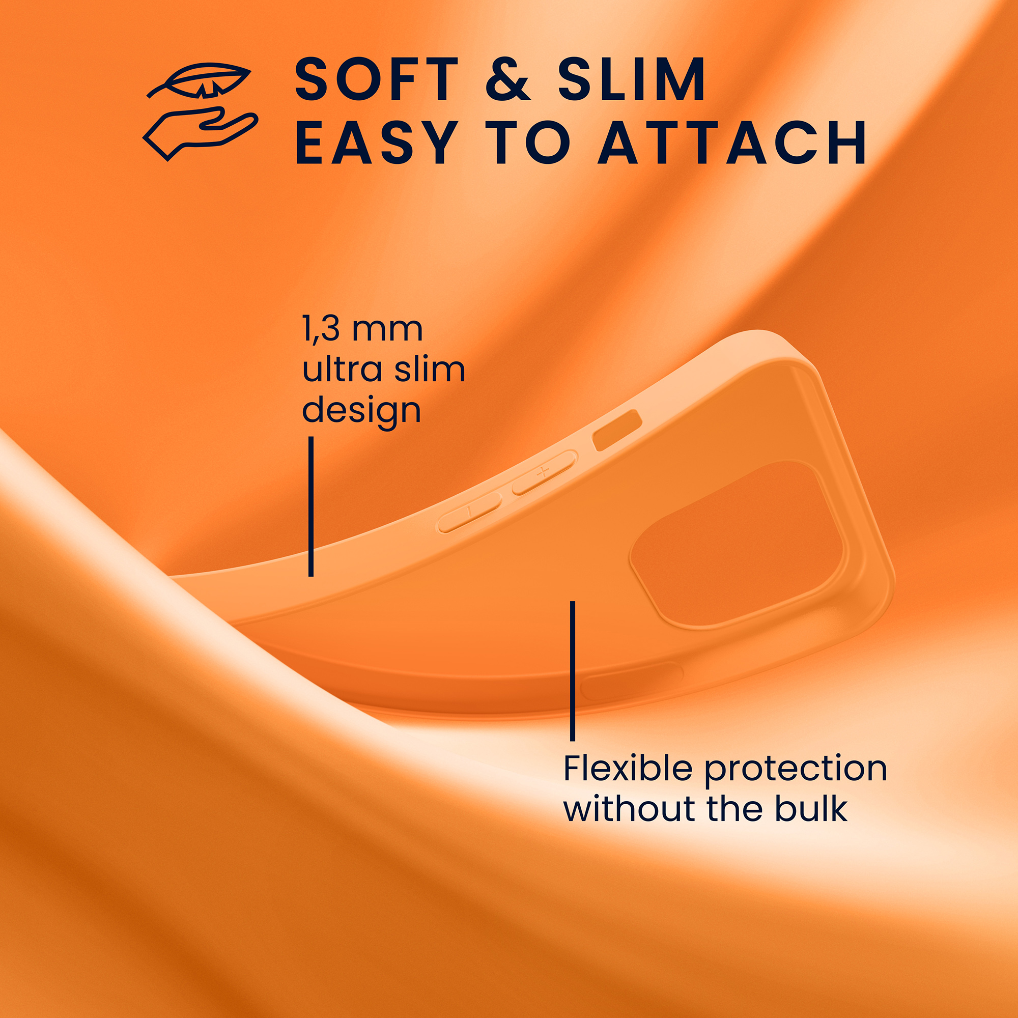 Nabíječka kwmobile slim soft-touch iPhone 14 Pro Max oranžová