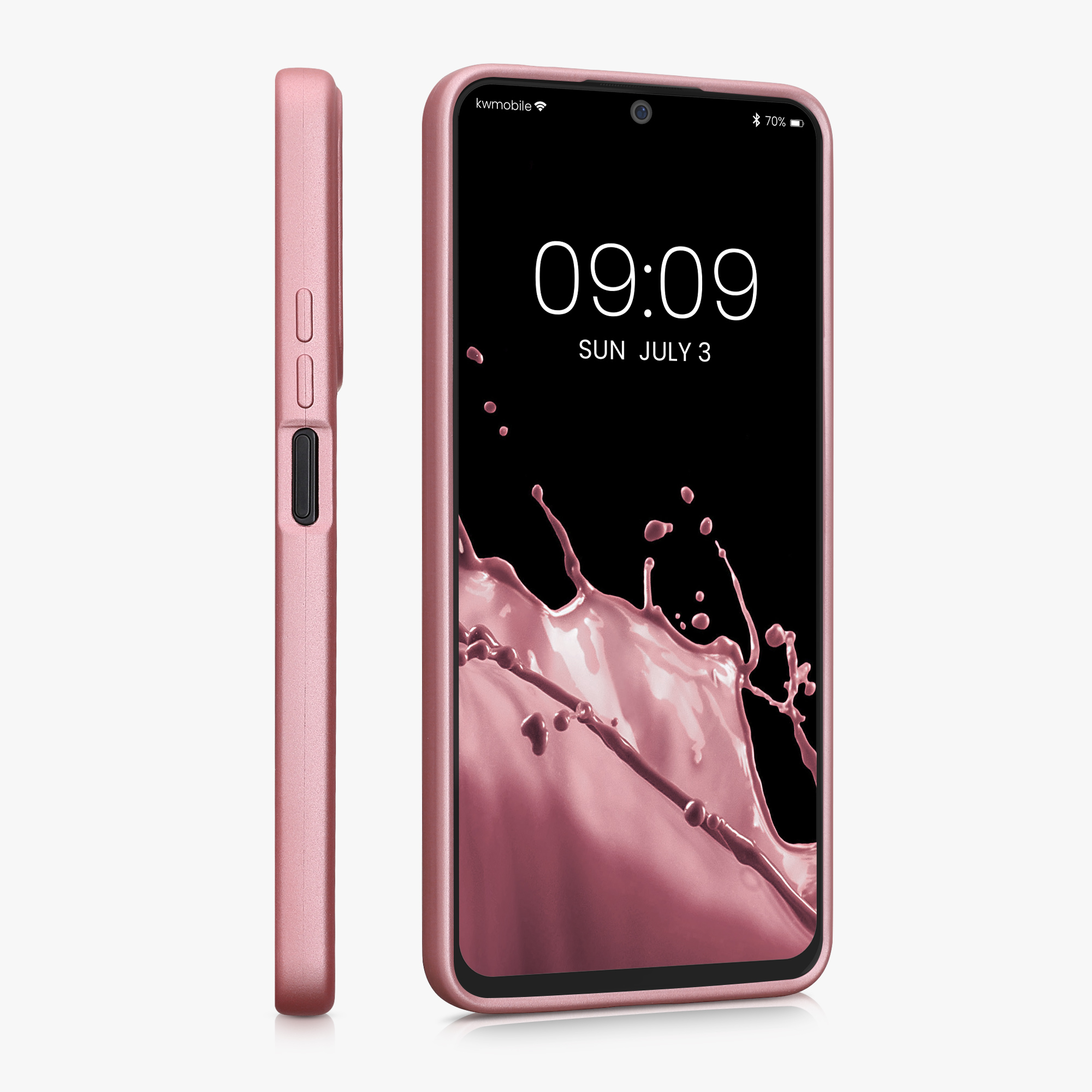 Pouzdro pro Xiaomi Redmi Note 11 Pro+ 5G / Note 11 Pro Plus 5G kwmobile tenké metalické silikonové - metalická růžové zlato
