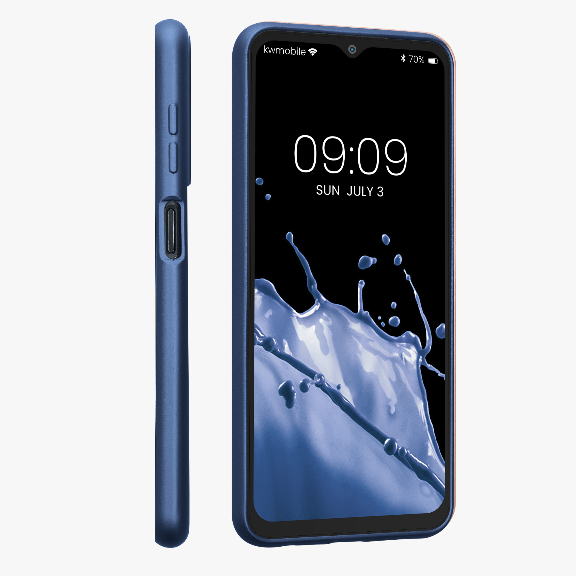 Metalický kryt na mobil Samsung Galaxy M13 kwmobile metalicky modrý