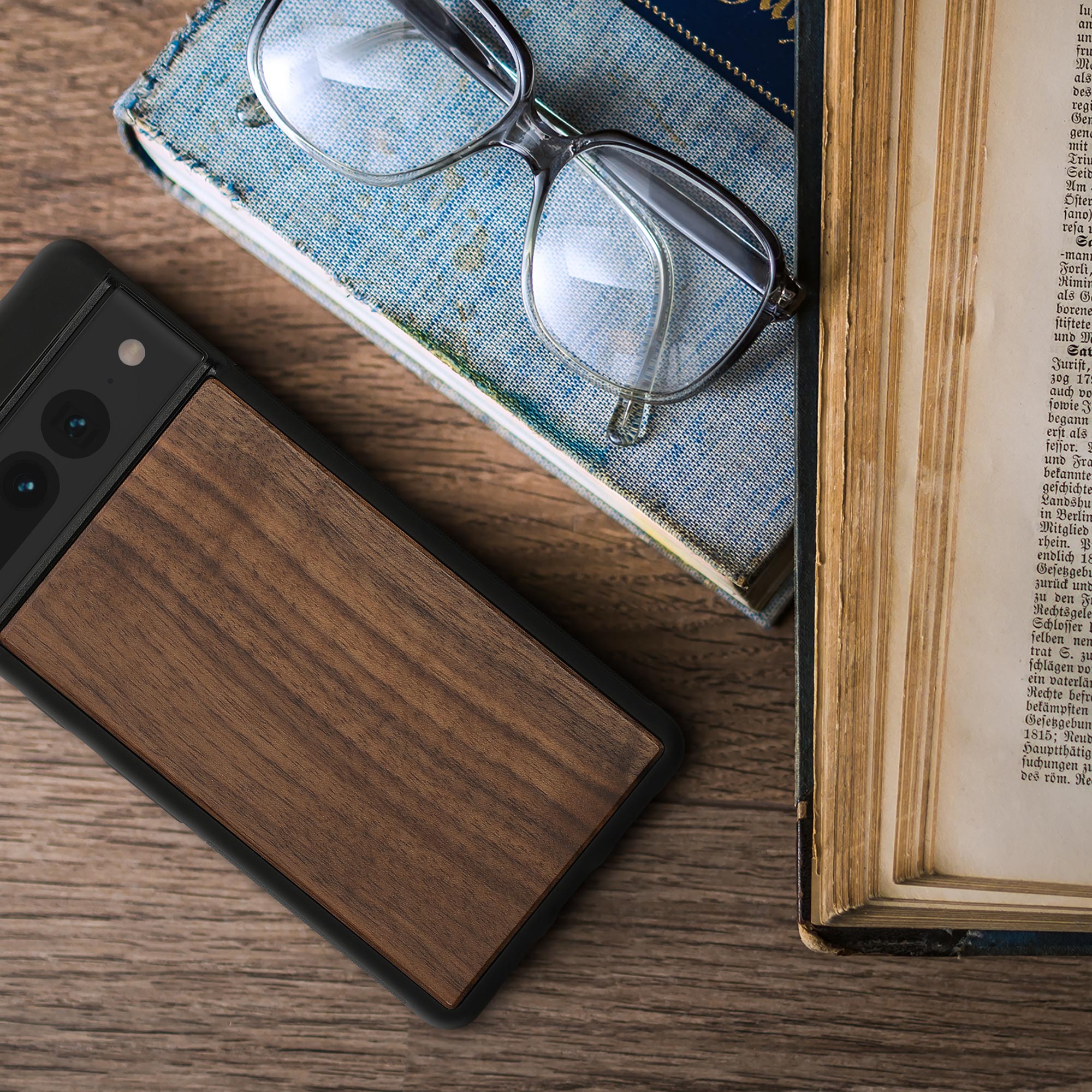 Dřevěný kryt na mobil Google Pixel 7 Pro, nárazuvzdorný - kwmobile, tmavě hnědý