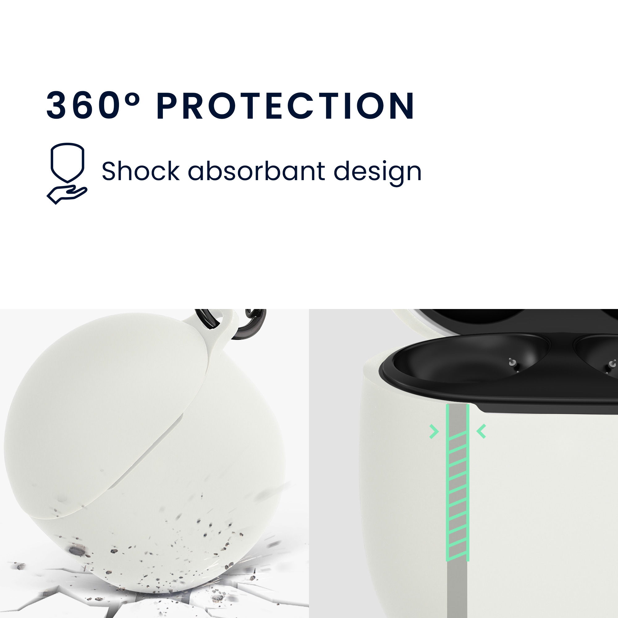 Silikonové pouzdro kwmobile pro Google Pixel Buds Pro 2 / Pixel Buds Pro - bílá