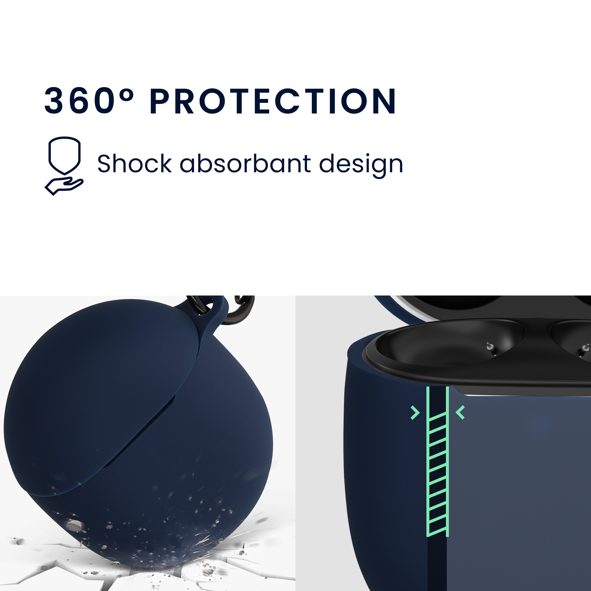 Silikonové pouzdro kwmobile pro Google Pixel Buds Pro 2 / Pixel Buds Pro - dark blue