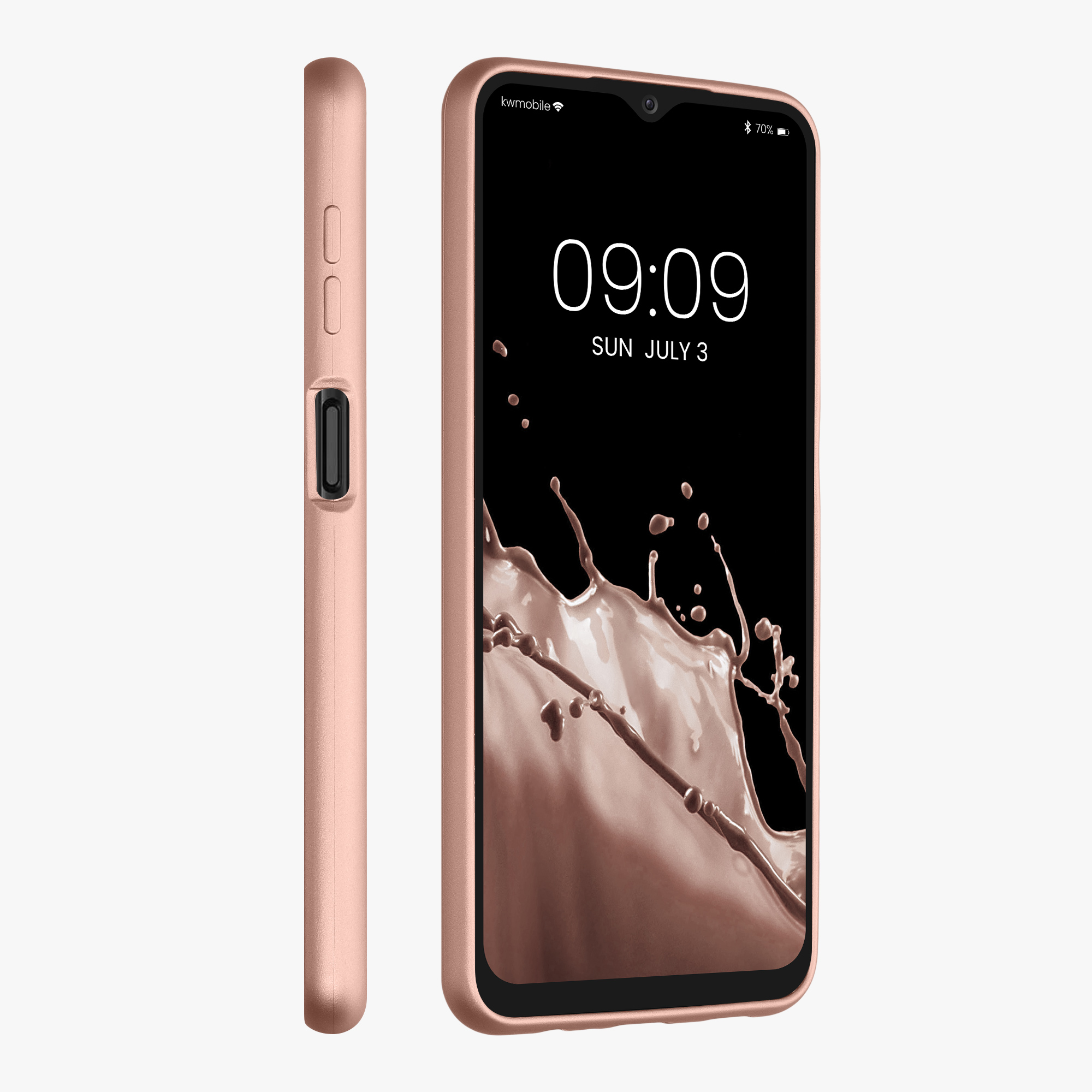 Kryt na mobil Samsung Galaxy A04s kwmobile Metallic metalicky rose gold