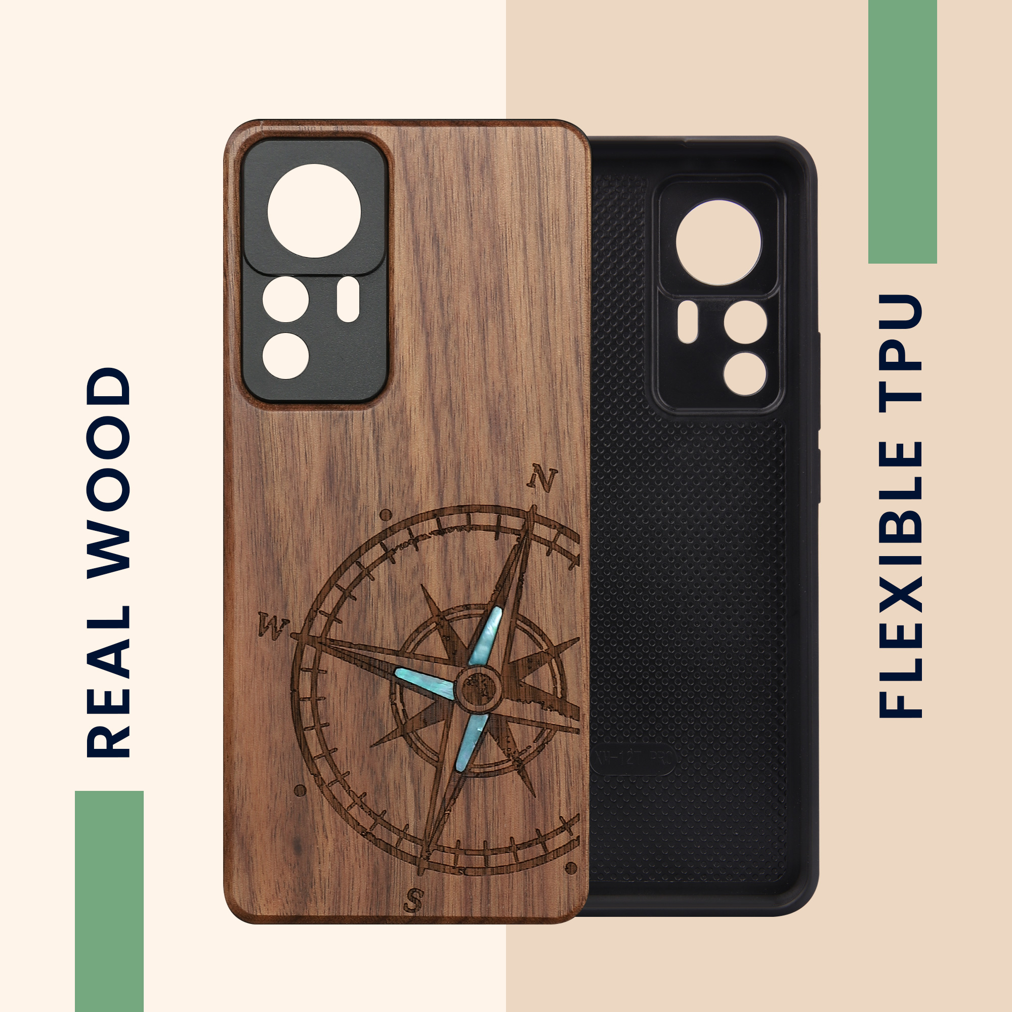 Kryt na mobil Xiaomi 12T / 12T Pro kwmobile dřevěný tmavě hnědá
