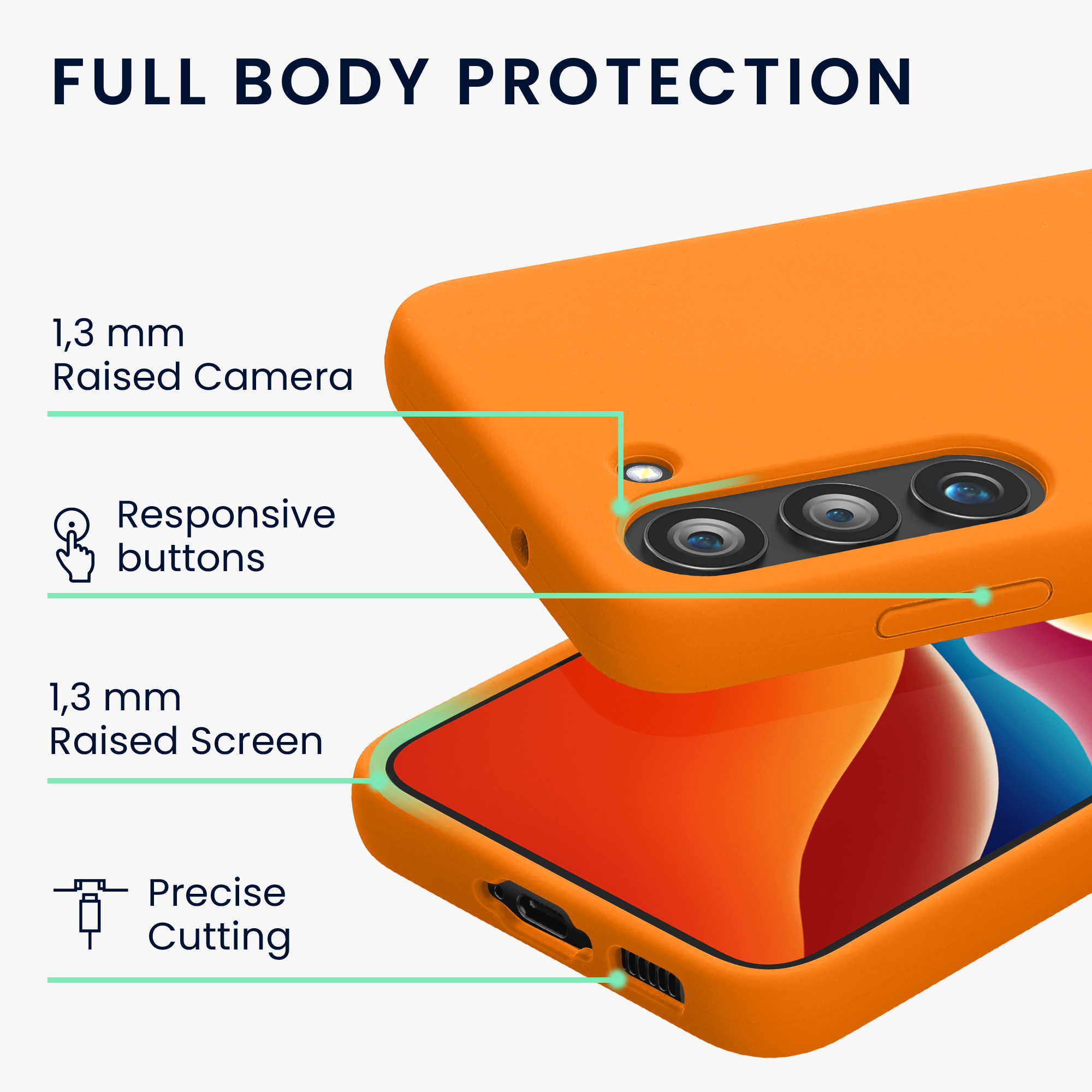 Silikonový kryt na mobil Galaxy S23 kwmobile ovocná oranžová