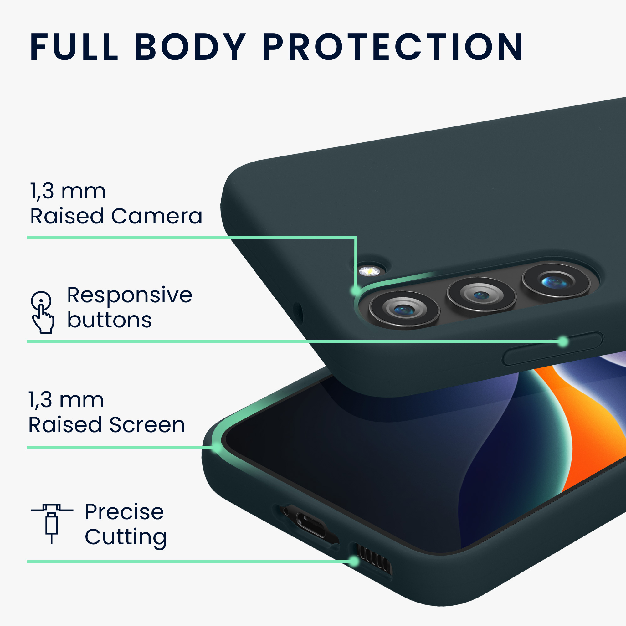 Silikonový kryt na mobil Galaxy S23 kwmobile tmavě břidlicová