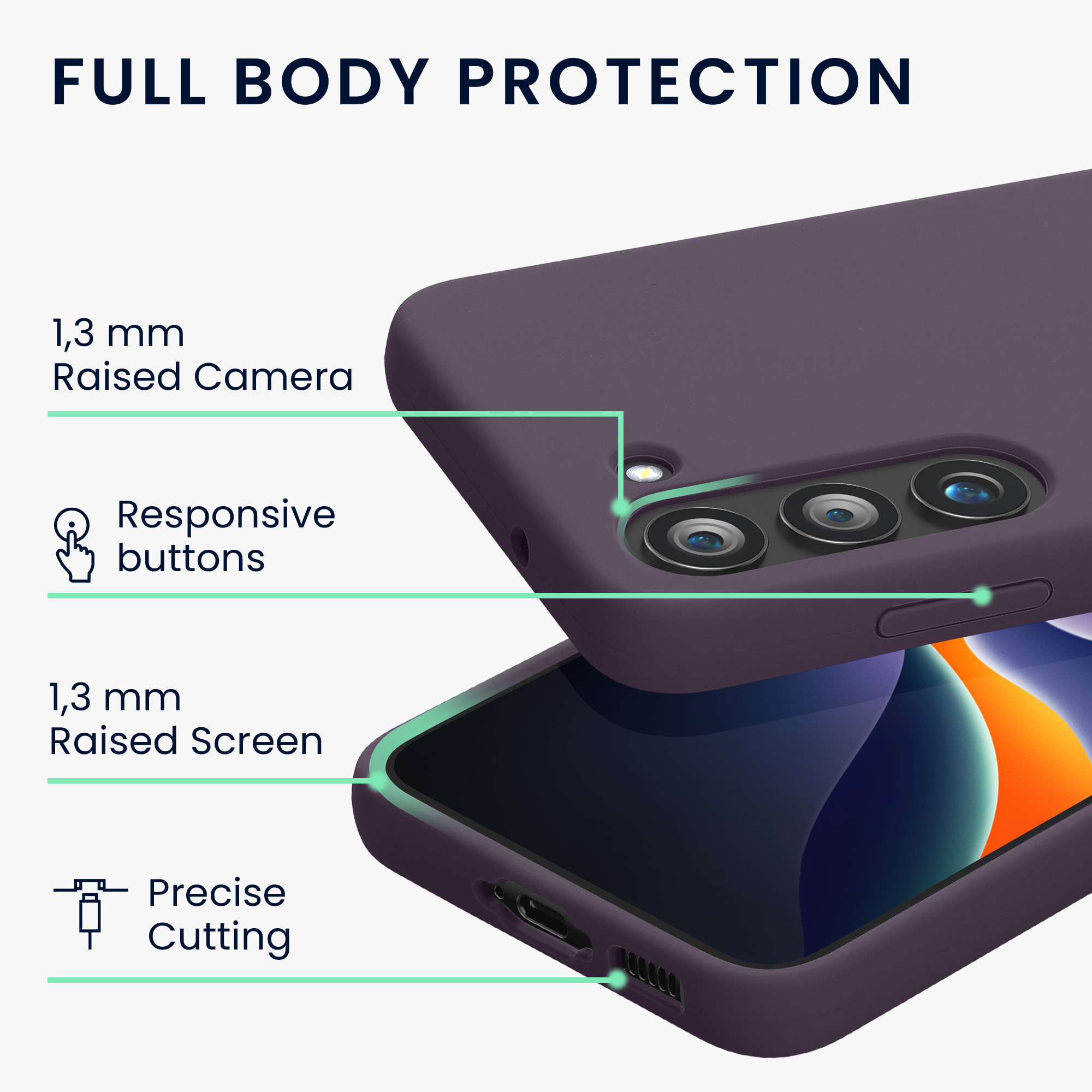 Silikonový kryt na mobil Galaxy S23 kwmobile Pale Iris