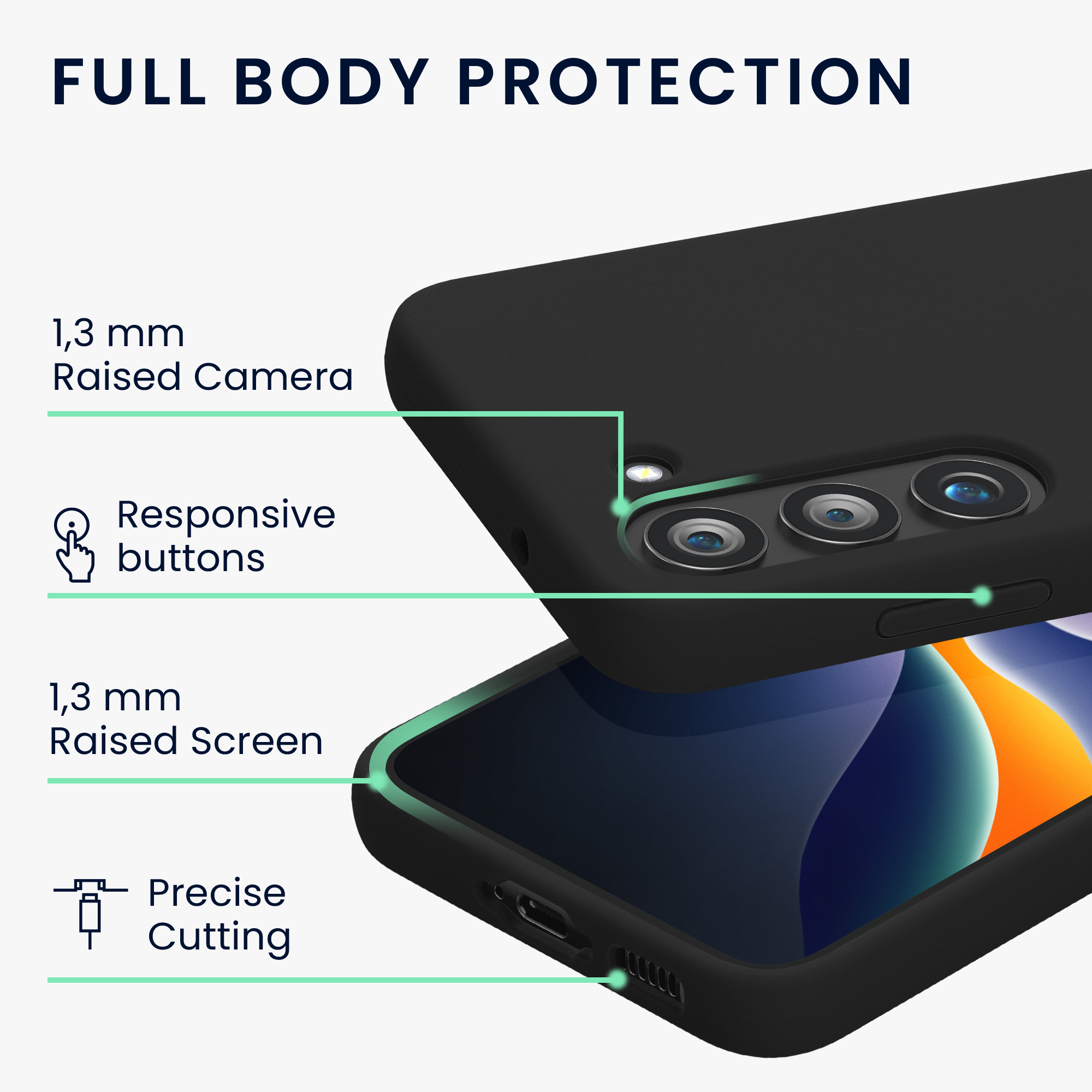 Silikonový kryt na mobil Galaxy S23 Plus kwmobile matně černá
