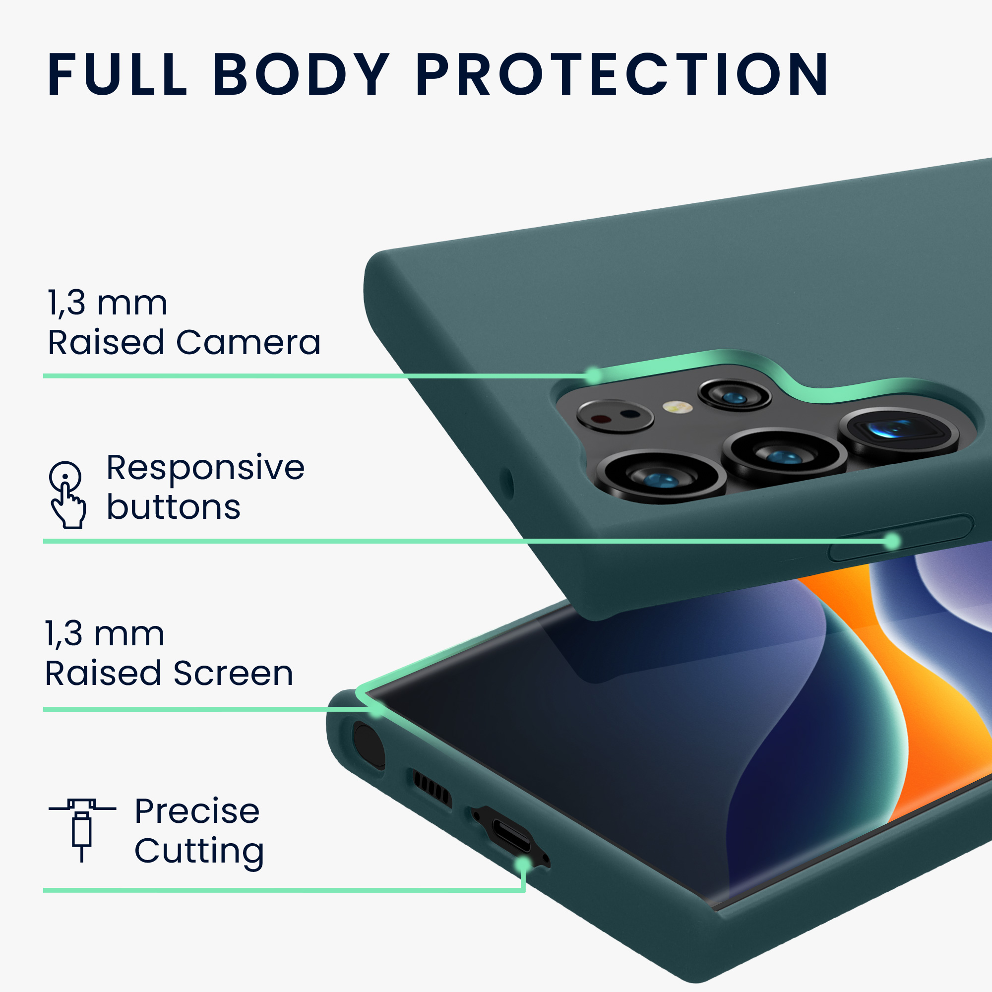 Pouzdro pro Samsung Galaxy S23 Ultra kwmobile silikonové - arktická noc