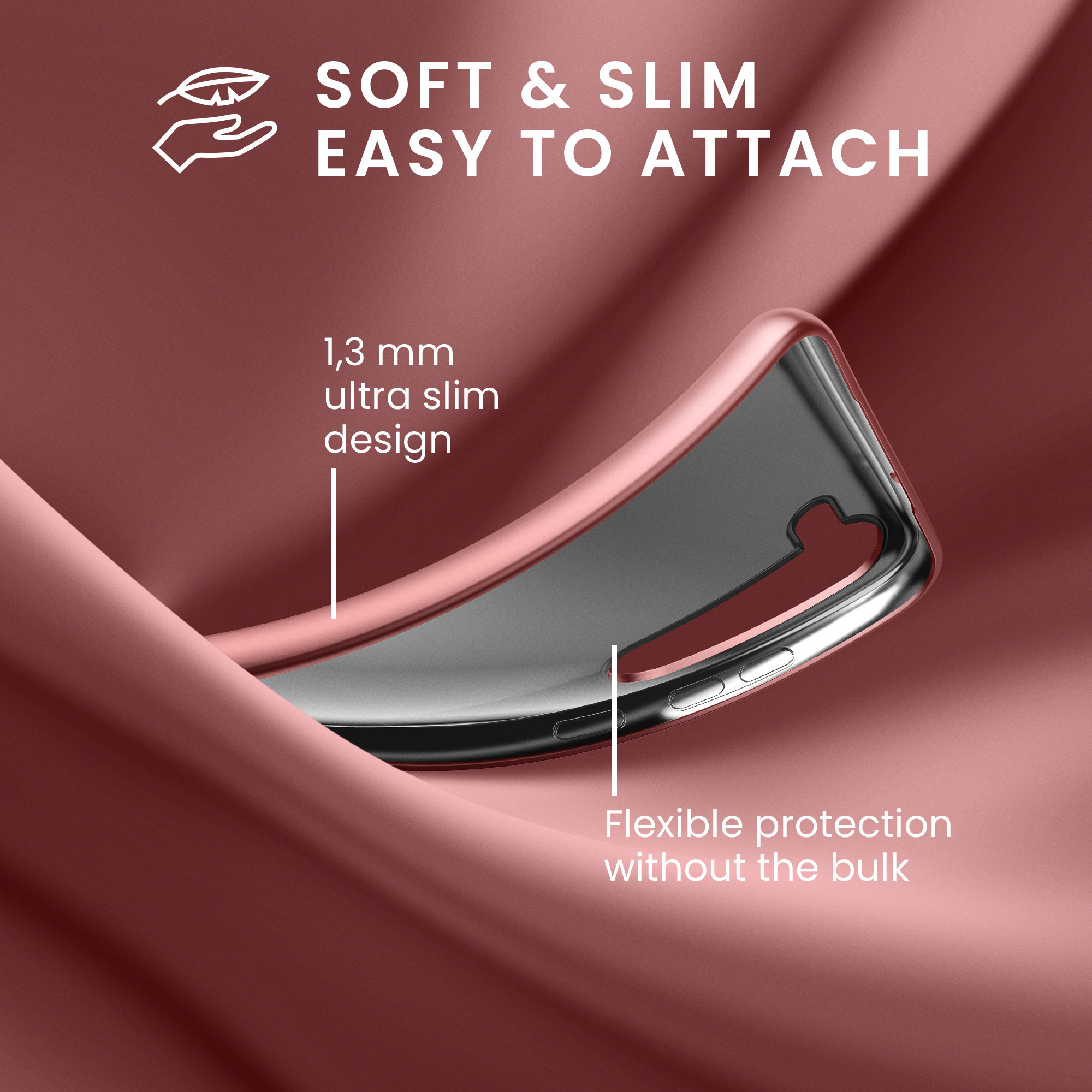 Pouzdro pro Samsung Galaxy S23 kwmobile tenké metalické silikonové - metalická růžové zlato
