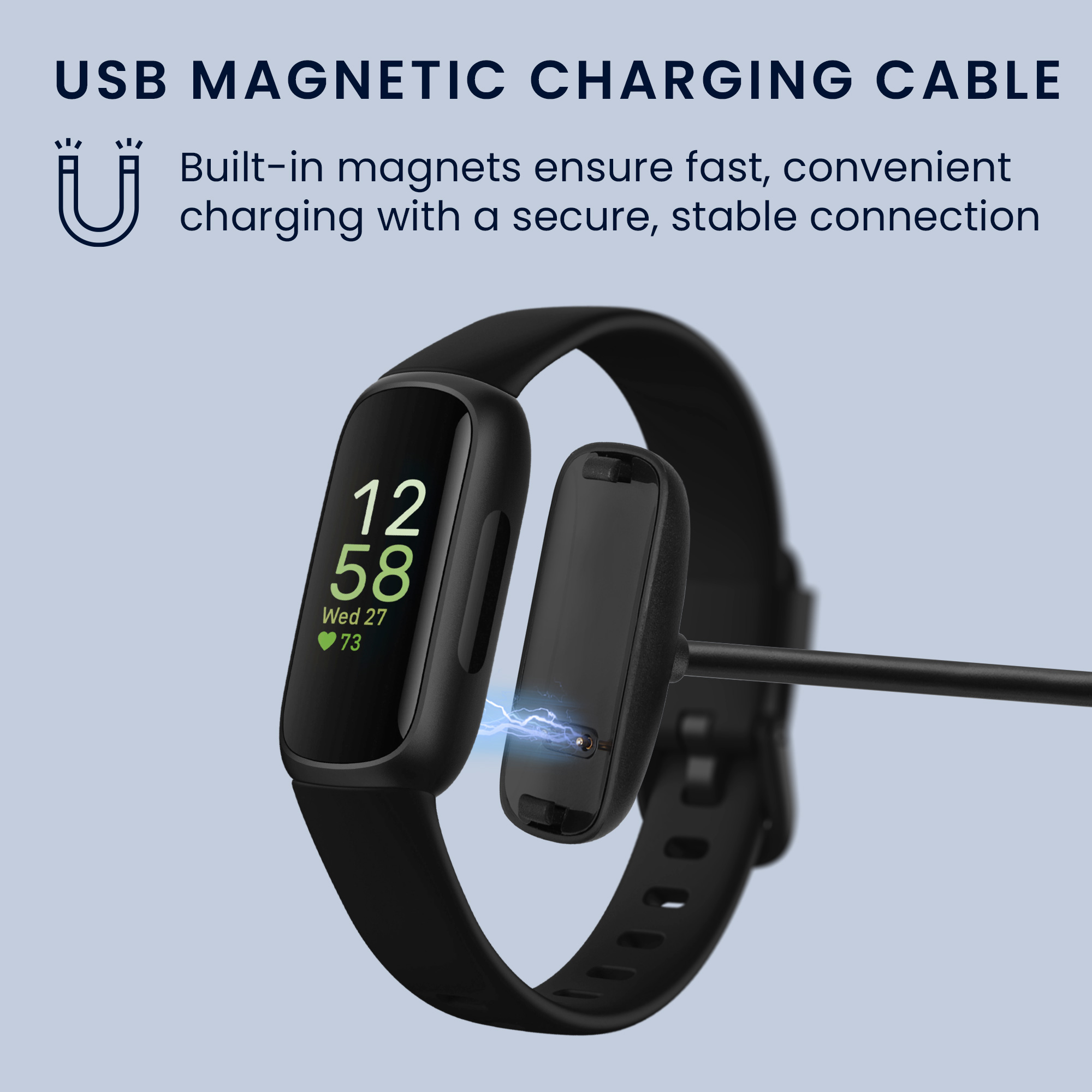 Nabíječka pro chytré hodinky kwmobile pro Fitbit Inspire 3 - černá