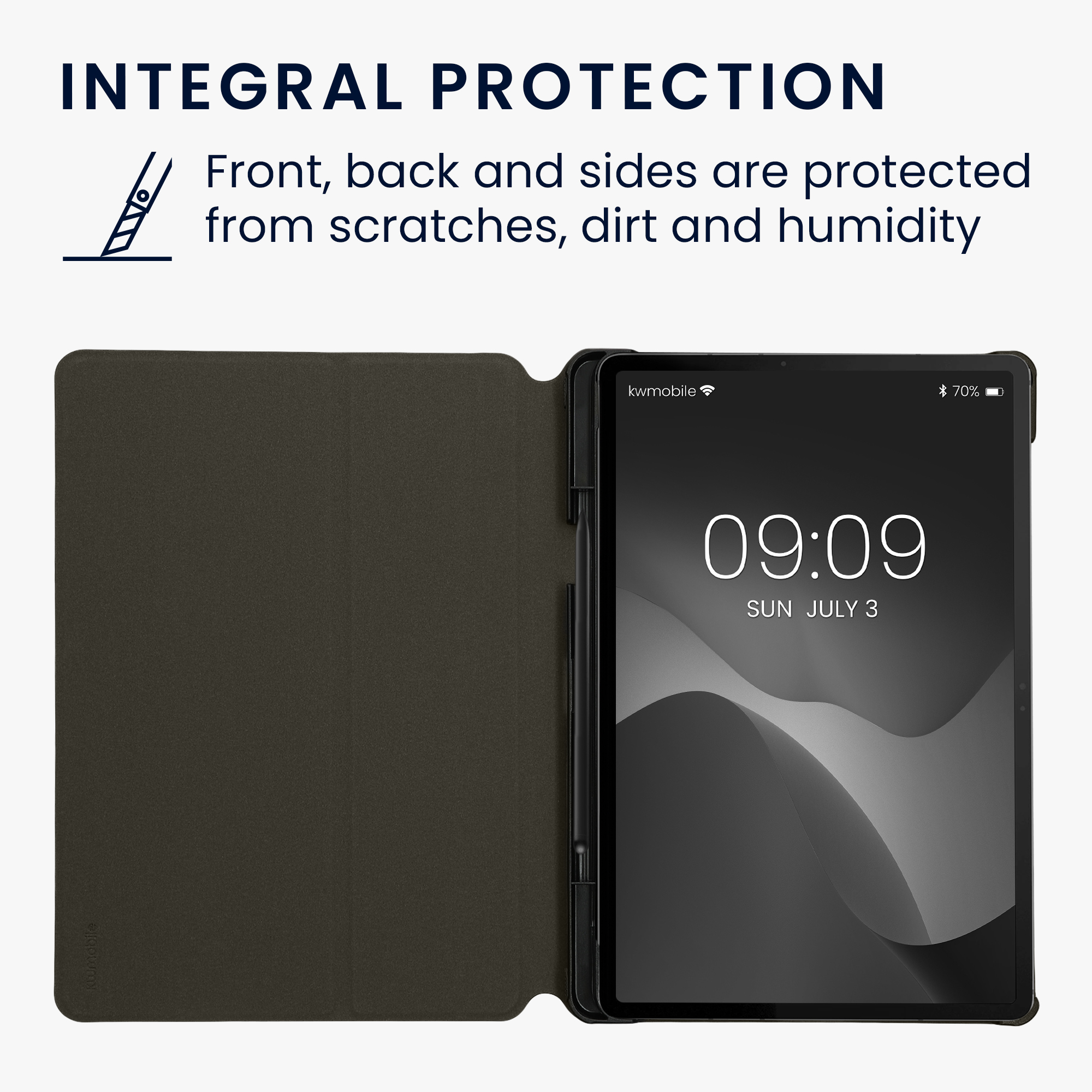 Pouzdro na tablet Galaxy Tab S8 / Galaxy Tab S7 kwmobile světle šedý/černý
