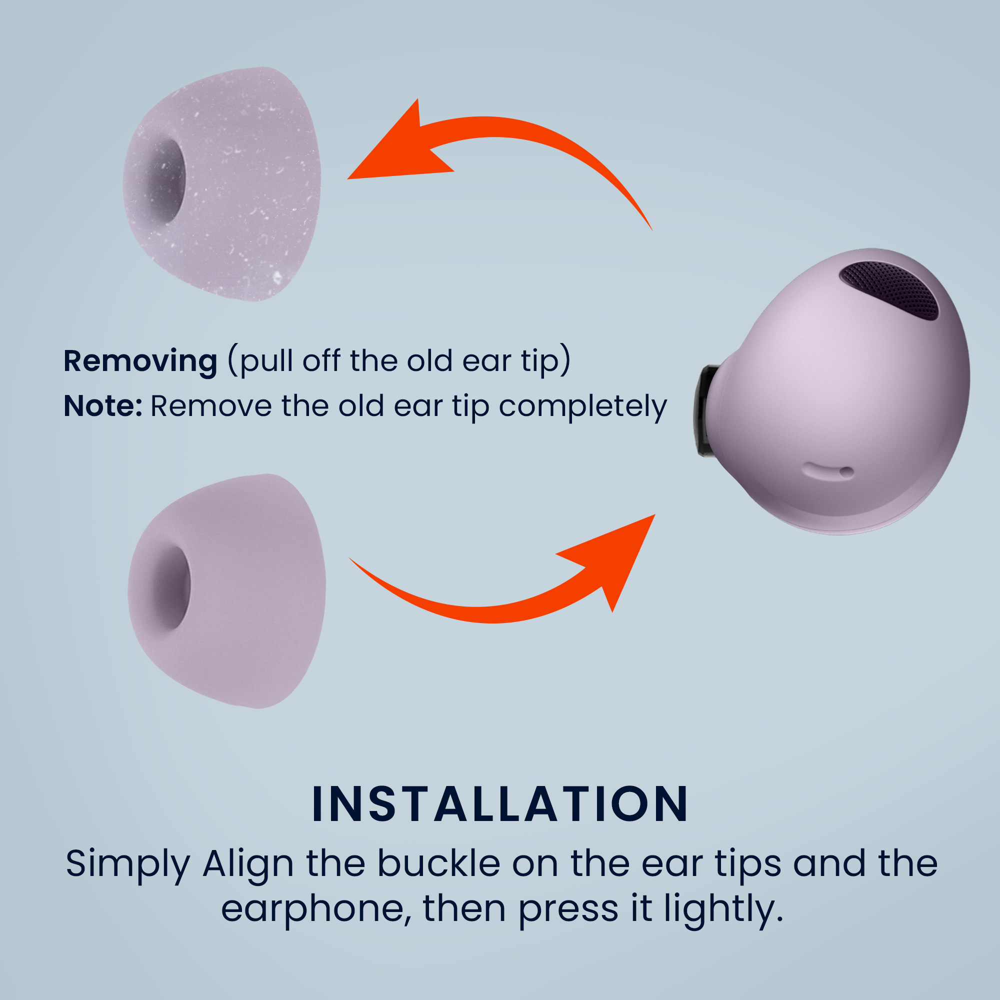 Silikonové špuntíky Samsung Galaxy Buds 2 Pro kwmobile 6 ks levandulový