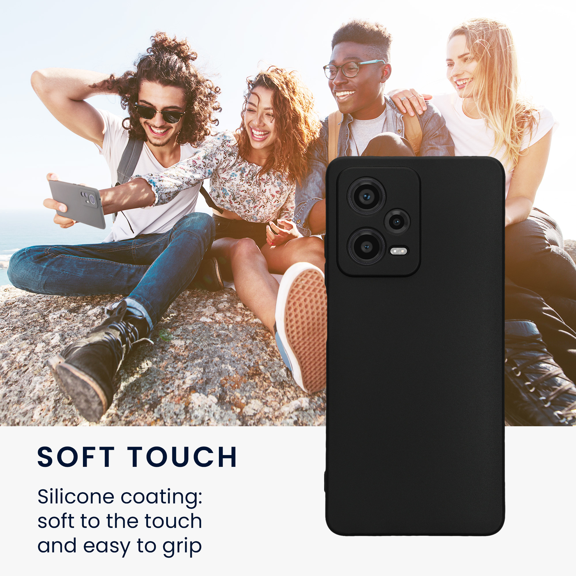Kryt Xiaomi Redmi Note 12 Pro 5G silikonový TPU černá matná kwmobile
