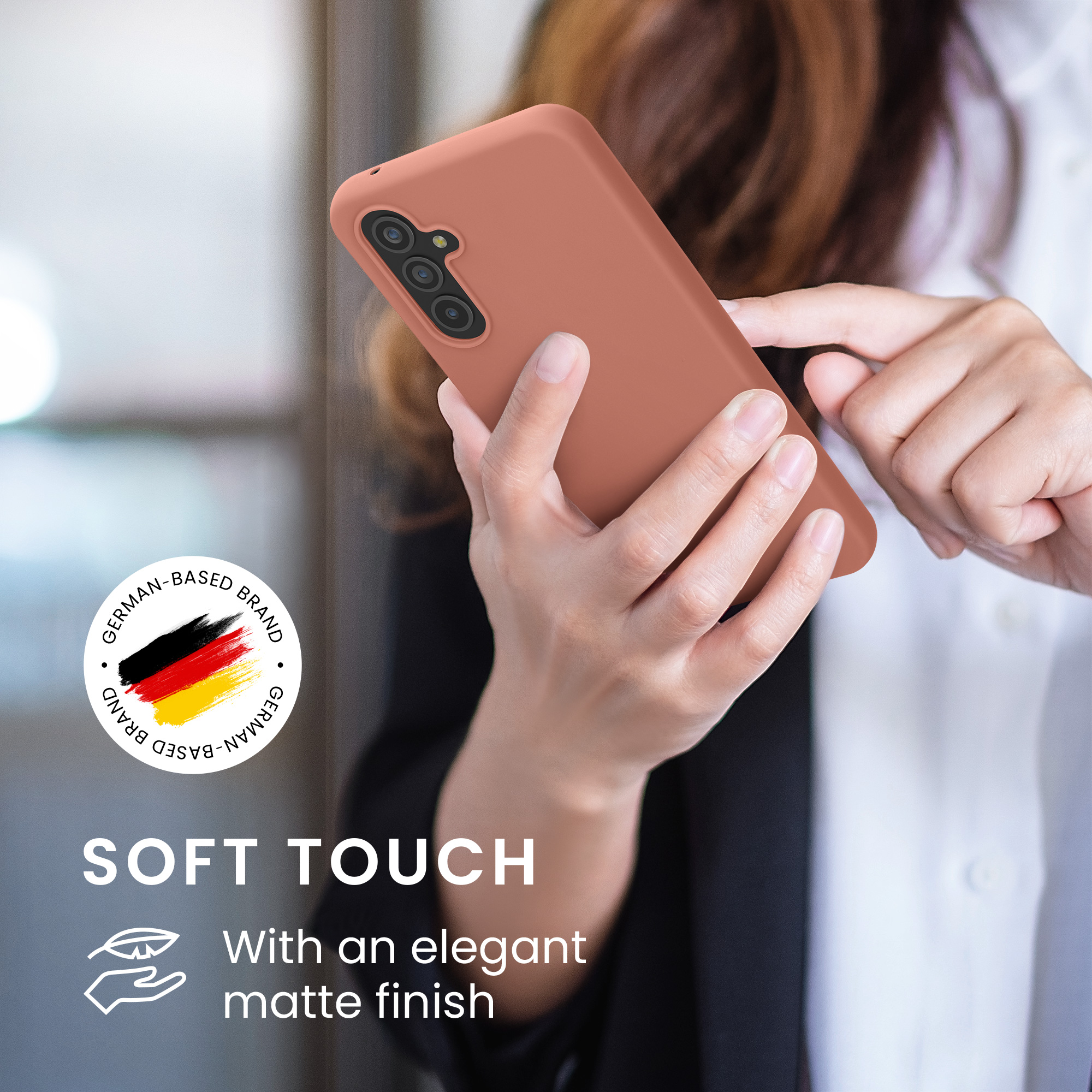 TPU kryt pro Samsung Galaxy A54 5G, nárazuvzdorný, pro bezdrátové nabíjení kwmobile ‑ zimní růžová